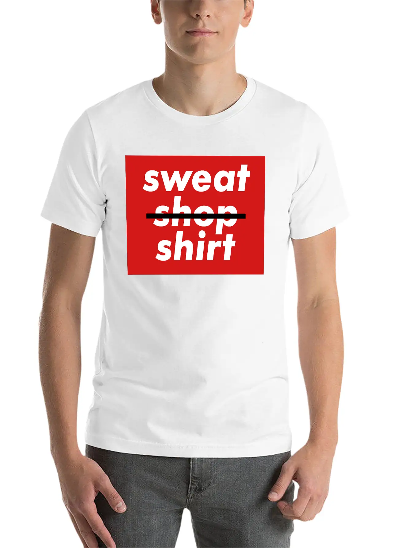 No Sweatshopshirt, 3 Colors Essential Unisex Summer Tee – Soft Cotton Casual Fit
