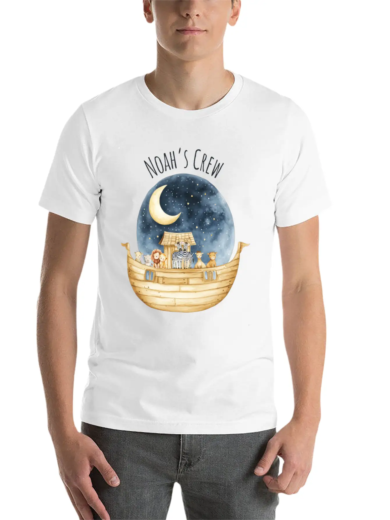Noah's Crew Unisex Short Sleeve Soft Cotton T-Shirt – Casual Everyday Wear