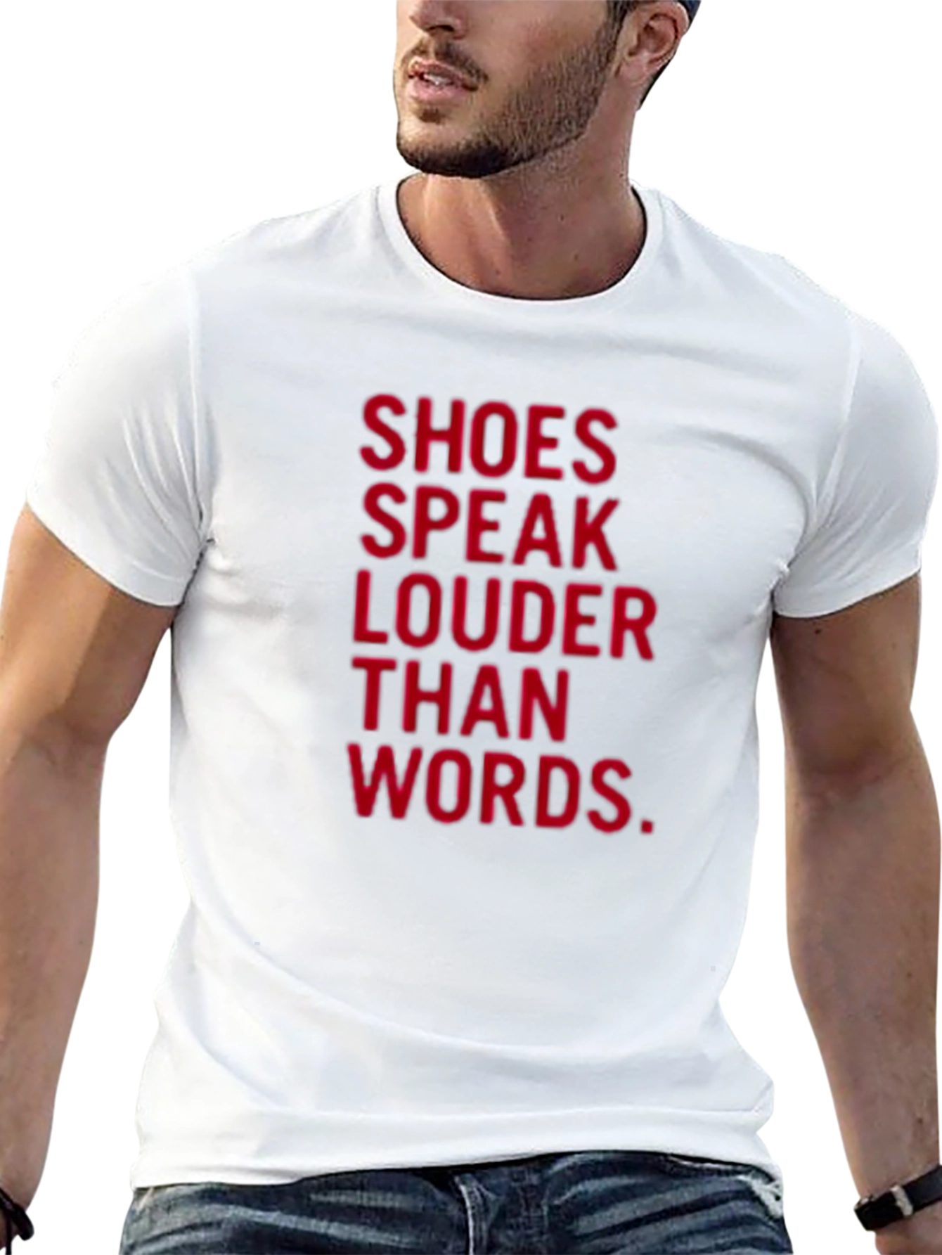 Shoes Speak Louder Than Words Black T-Shirt