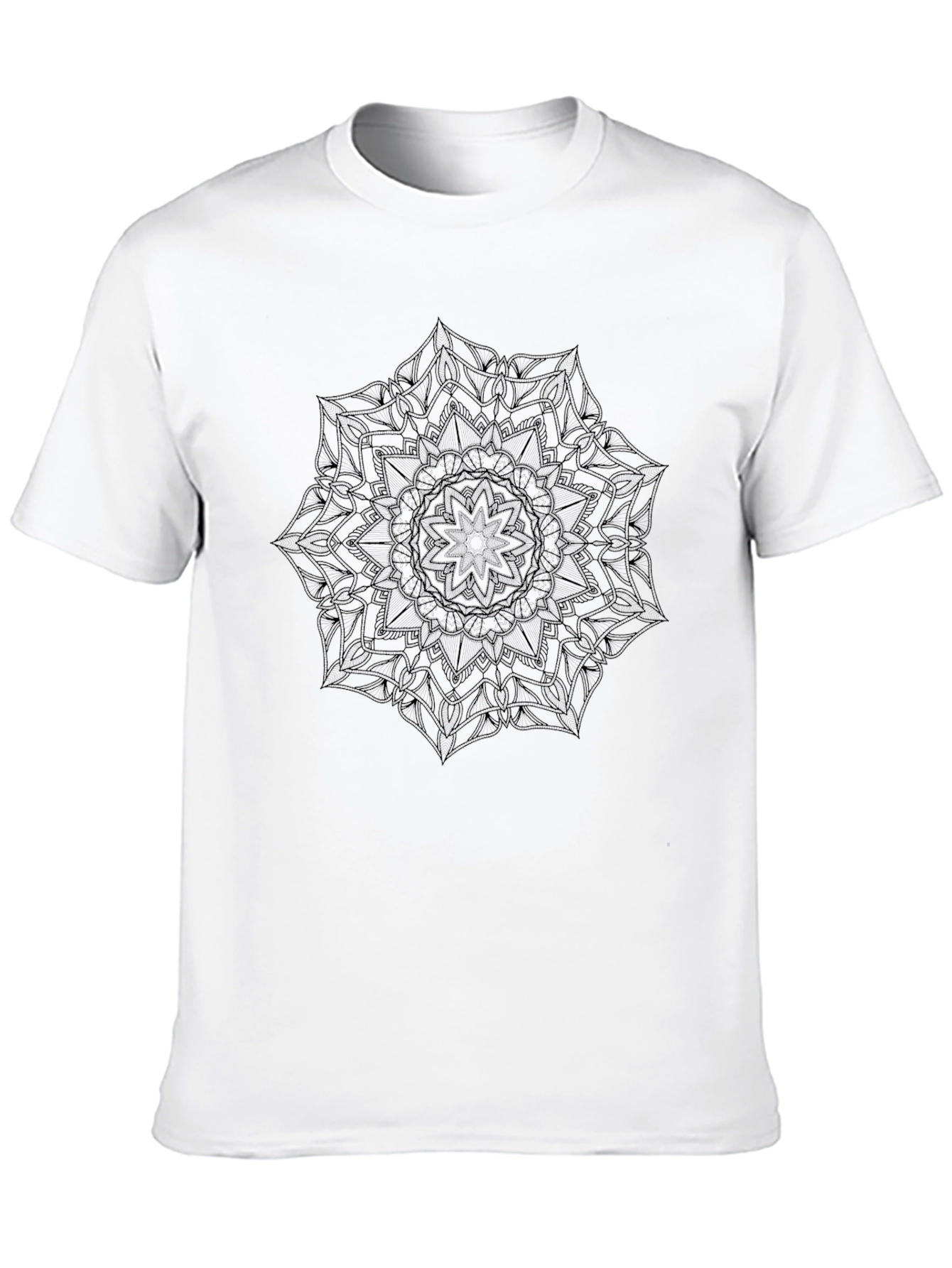 Mens Black Mandala Graphic T-Shirt