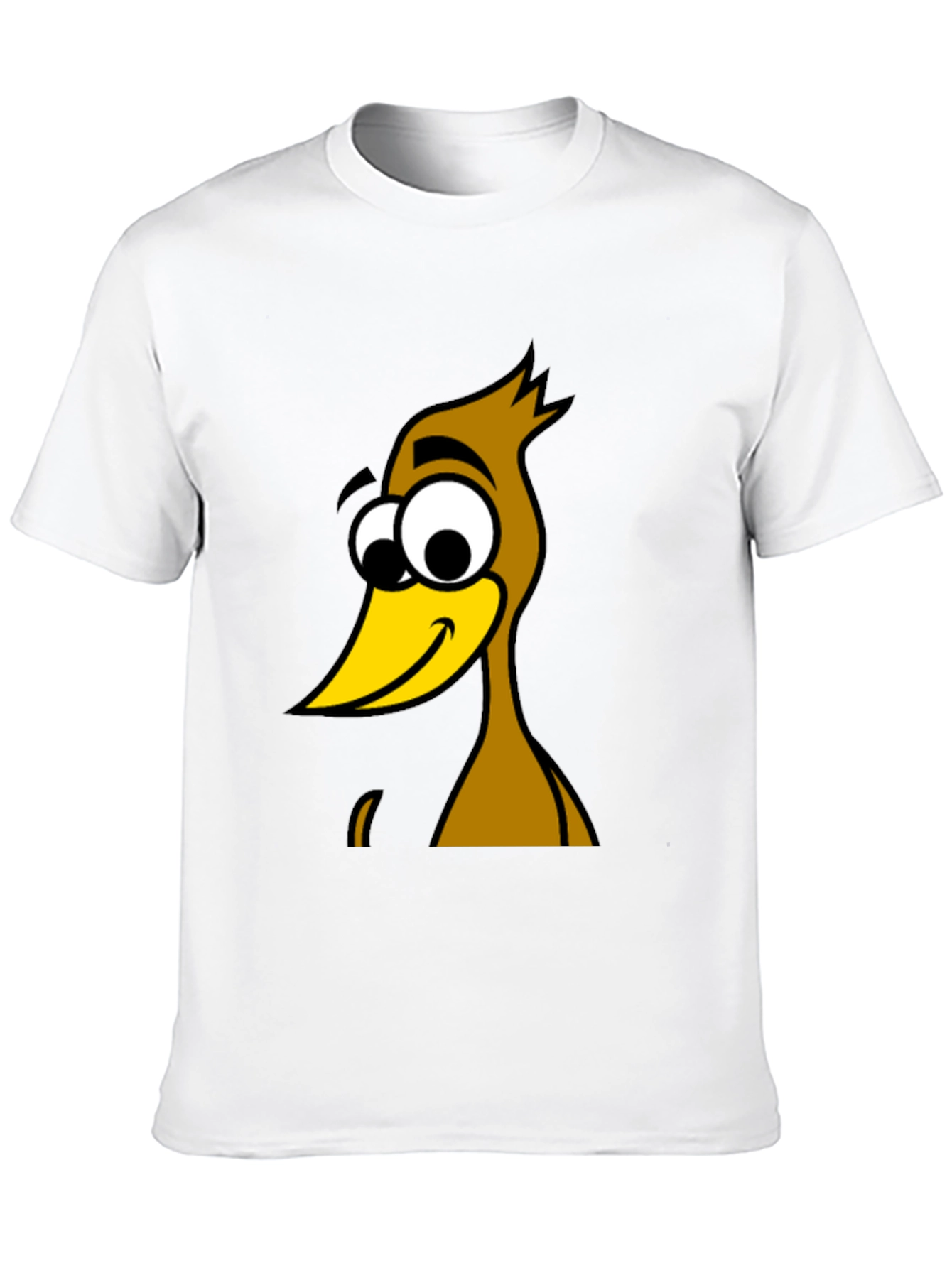 Funny Cartoon Bird Graphic Black T-Shirt
