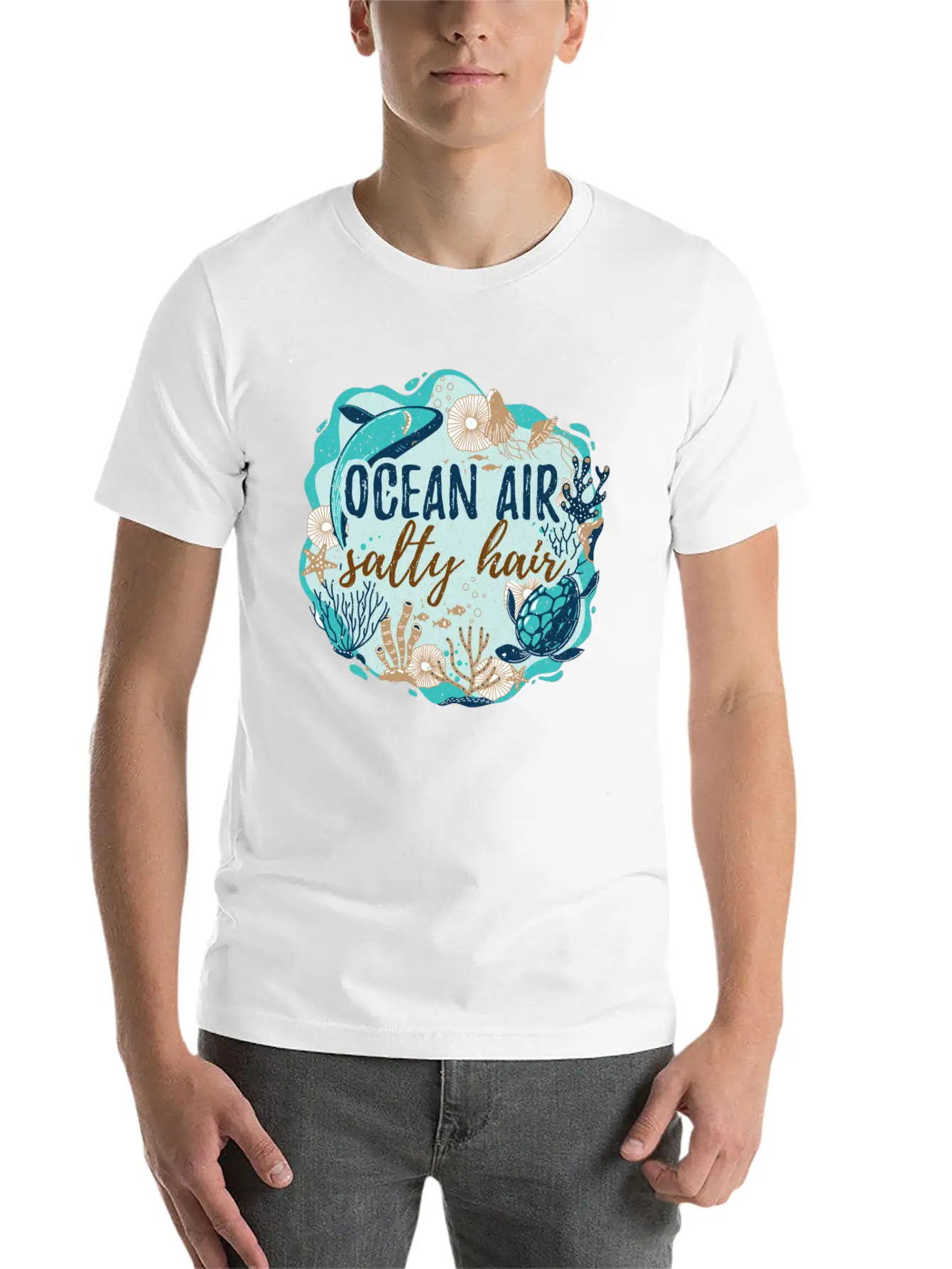 Ocean Air Salty Hair Unisex Short Sleeve Soft Cotton T-Shirt – Casual Everyday Wear