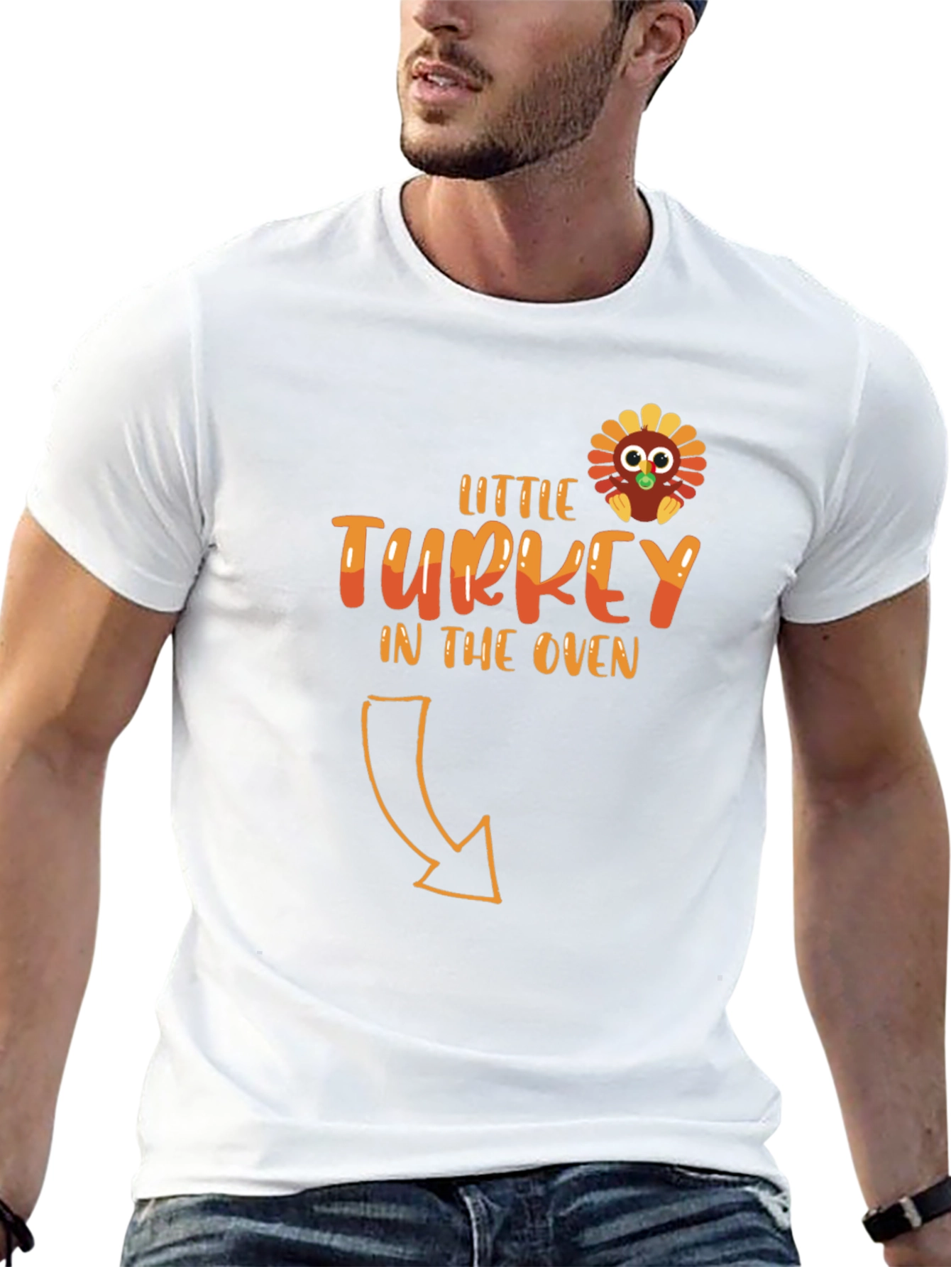 Little Turkey in the Oven Black T-Shirt