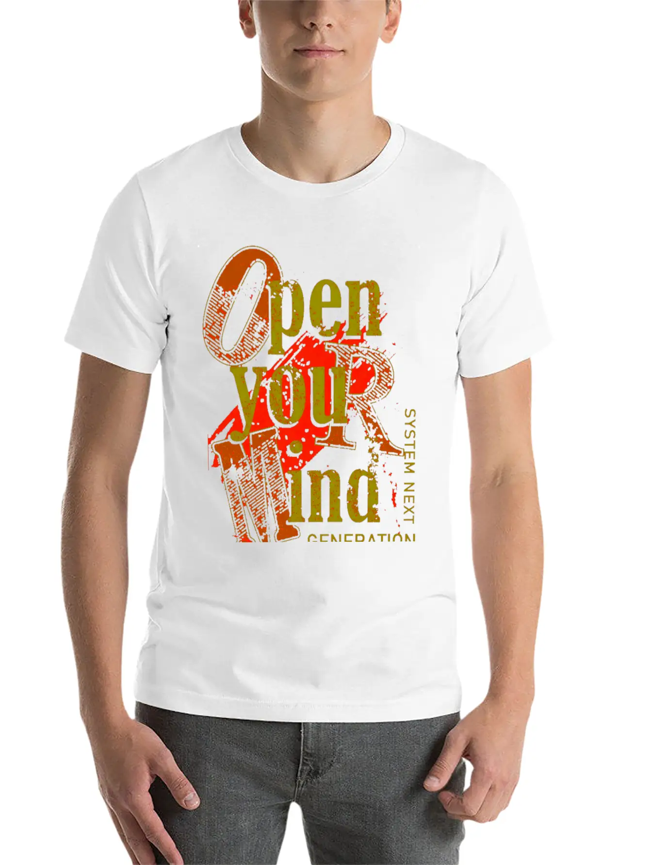 Open Your Mind Title Of Creativity Text Arts Stylish Everyday T-Shirt – Unisex Basic Cotton Tee