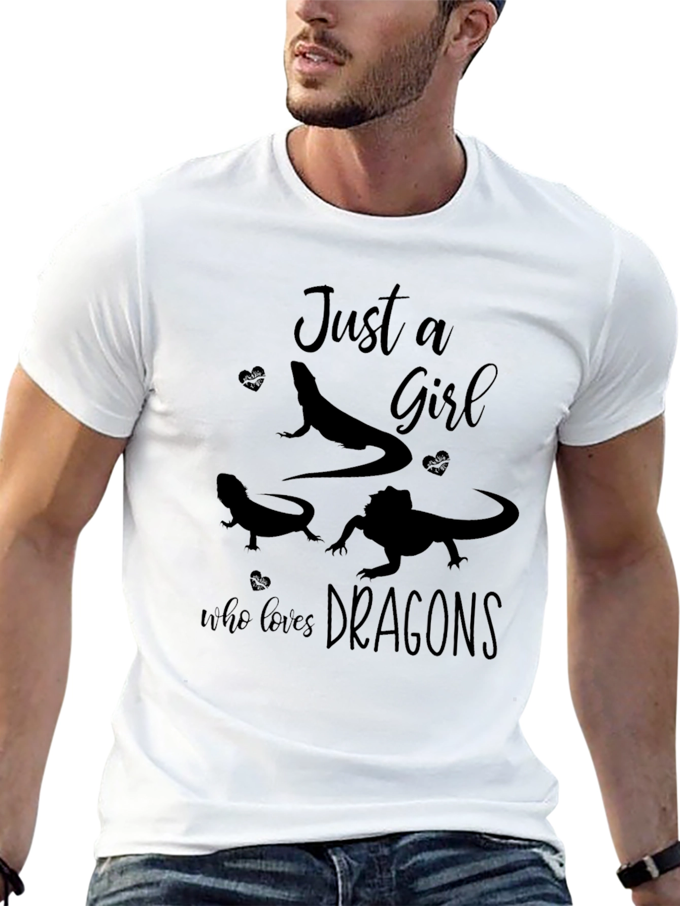 Just a Girl Who Loves Dragons Black T-Shirt