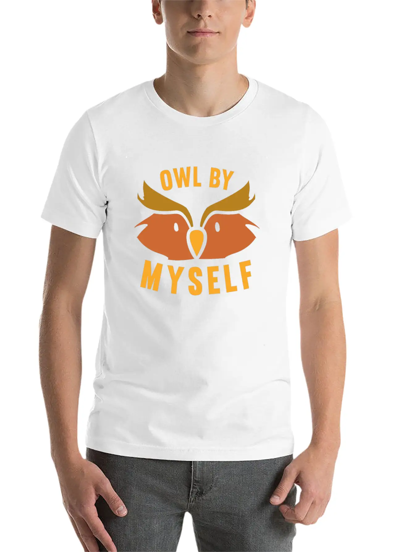 Owl By Myself Cute Owl For Women Girls Comfortable Minimalist Graphic Tee – Summer Style Essential