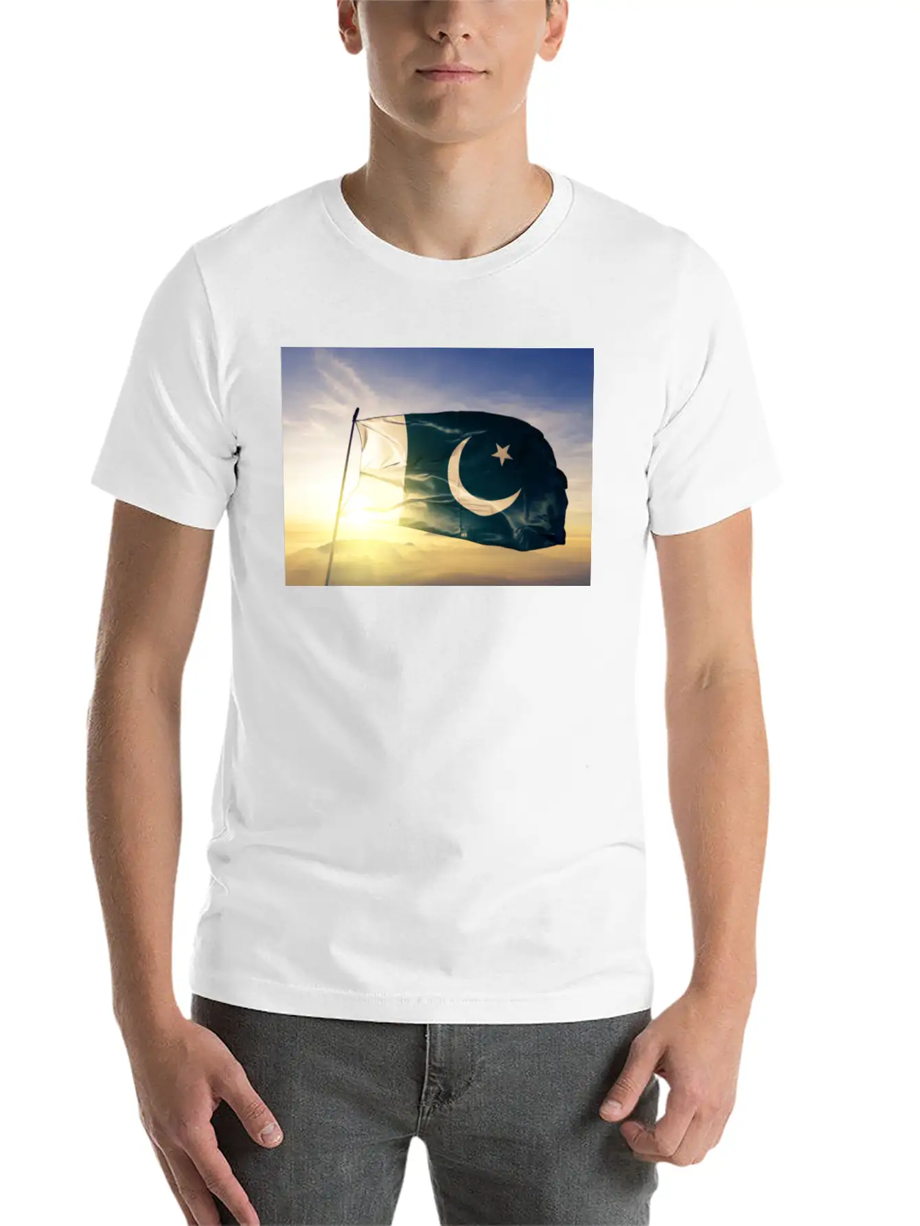 Pakistani Flag Unisex Short Sleeve Soft Cotton T-Shirt – Casual Everyday Wear
