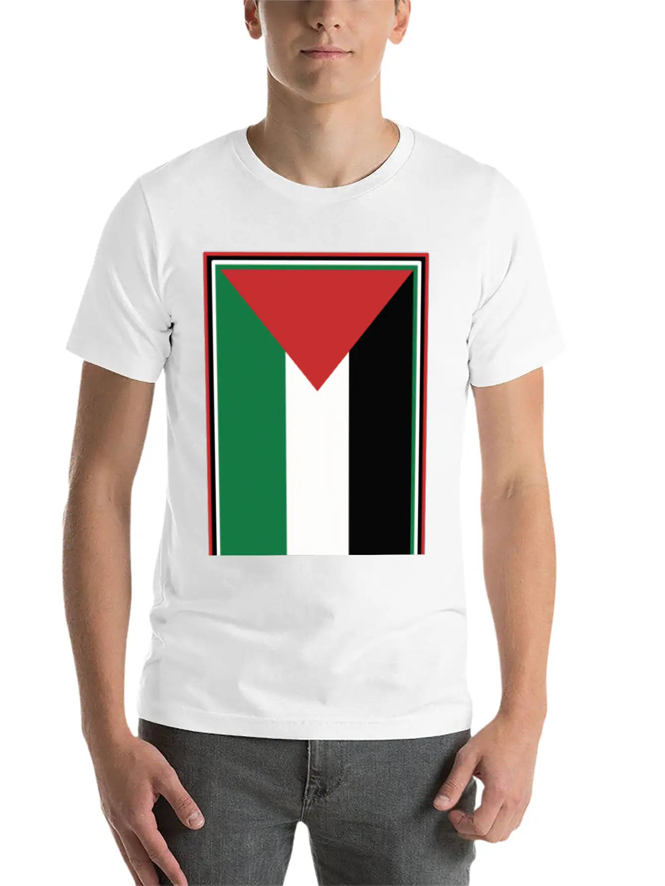 Palestinian Flag Comfortable Minimalist Graphic Tee – Summer Style Essential