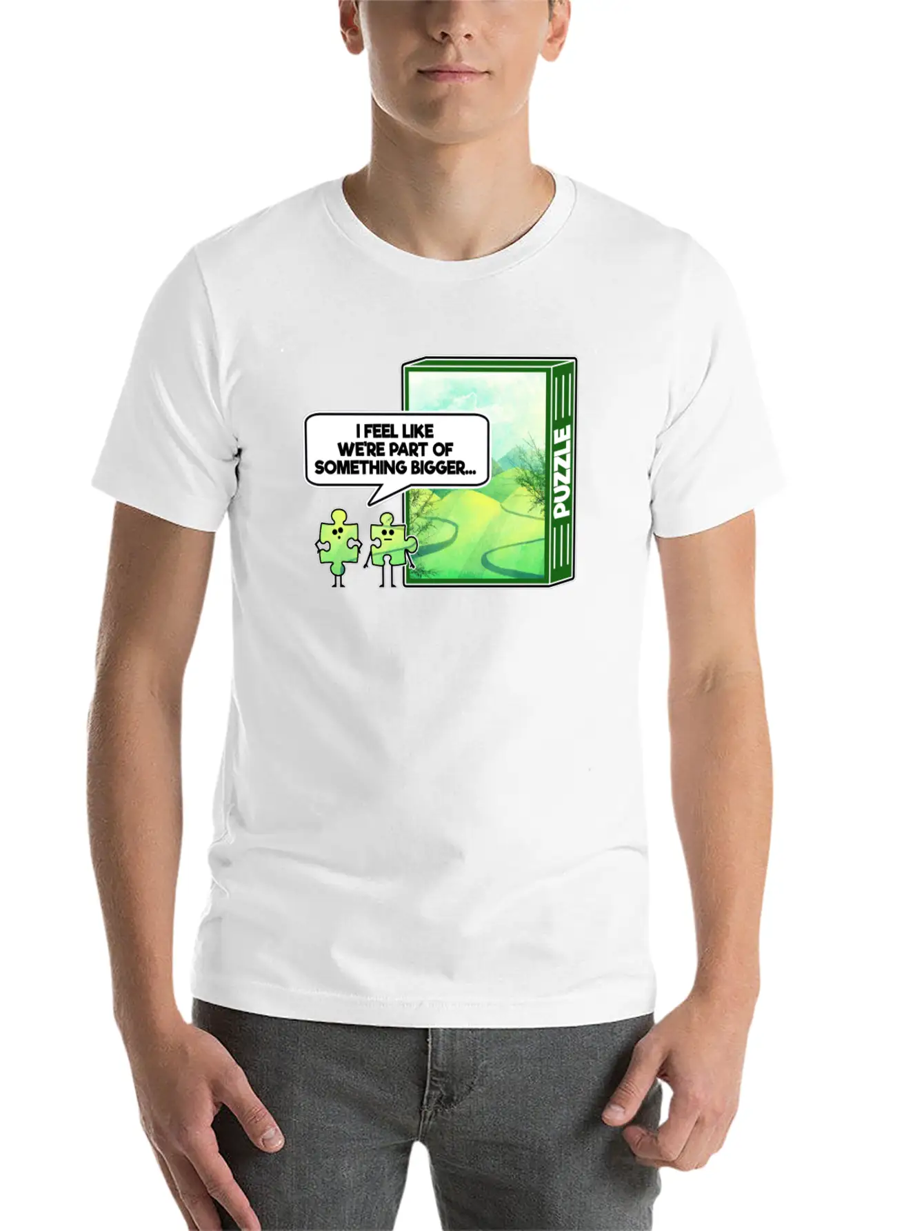 Part Of Something Bigger Puzzle Graphic Stylish Everyday T-Shirt – Unisex Basic Cotton Tee