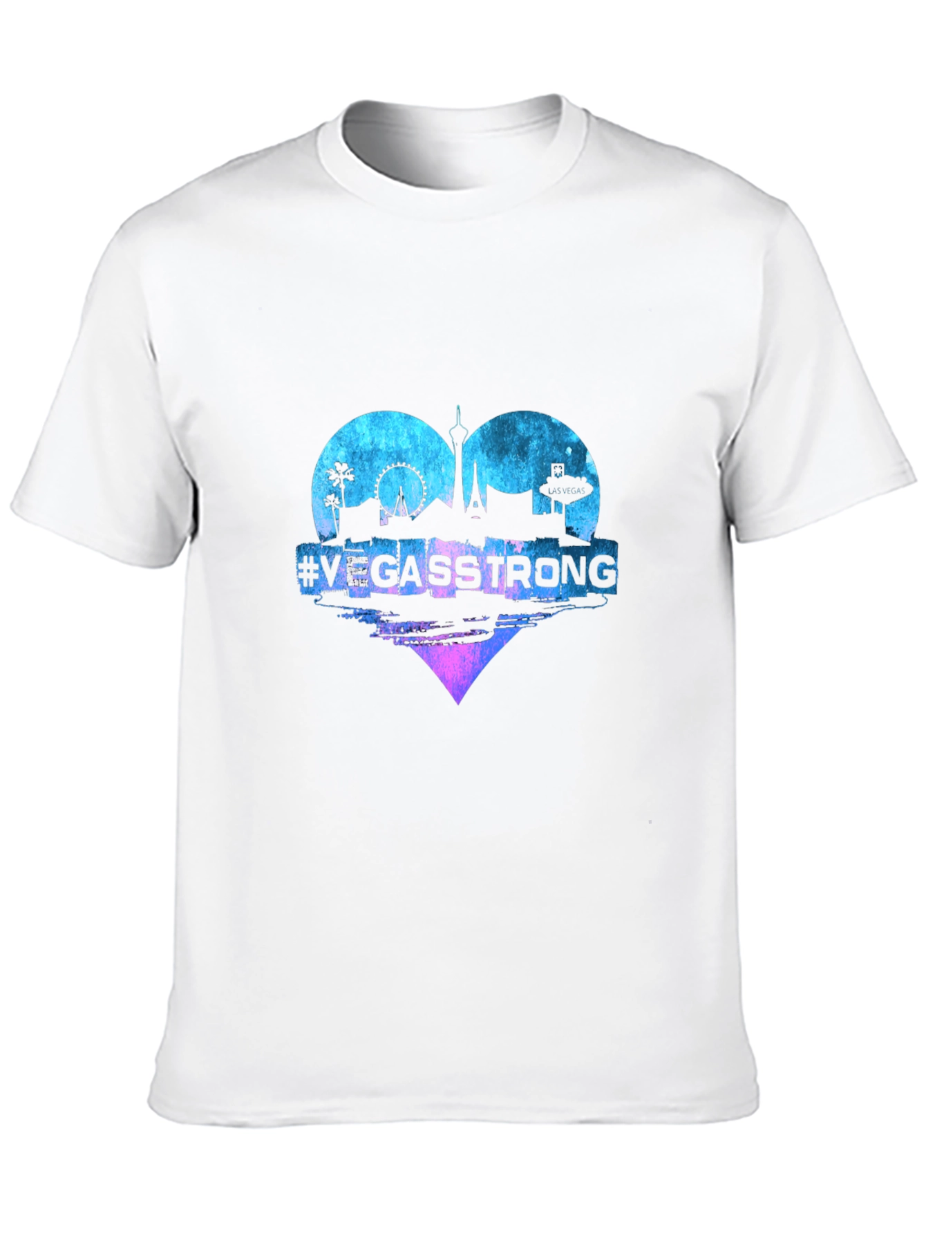 Vegas Strong Heart Graphic Tee - Unisex Black T-Shirt