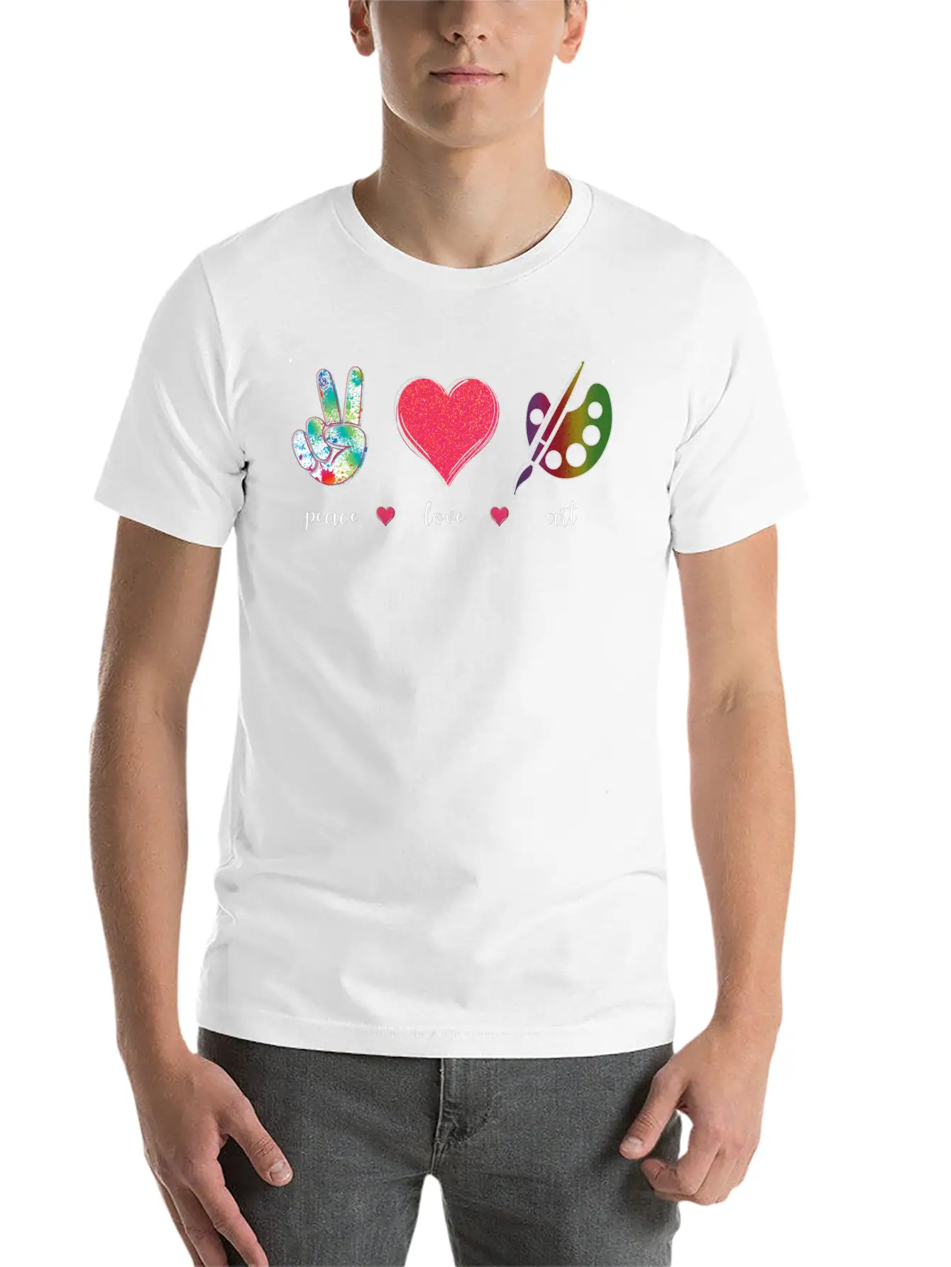Peace Love Art Cute Creative Artist Art Teachers Timeless Short Sleeve Tee – Comfy And Minimalist Design