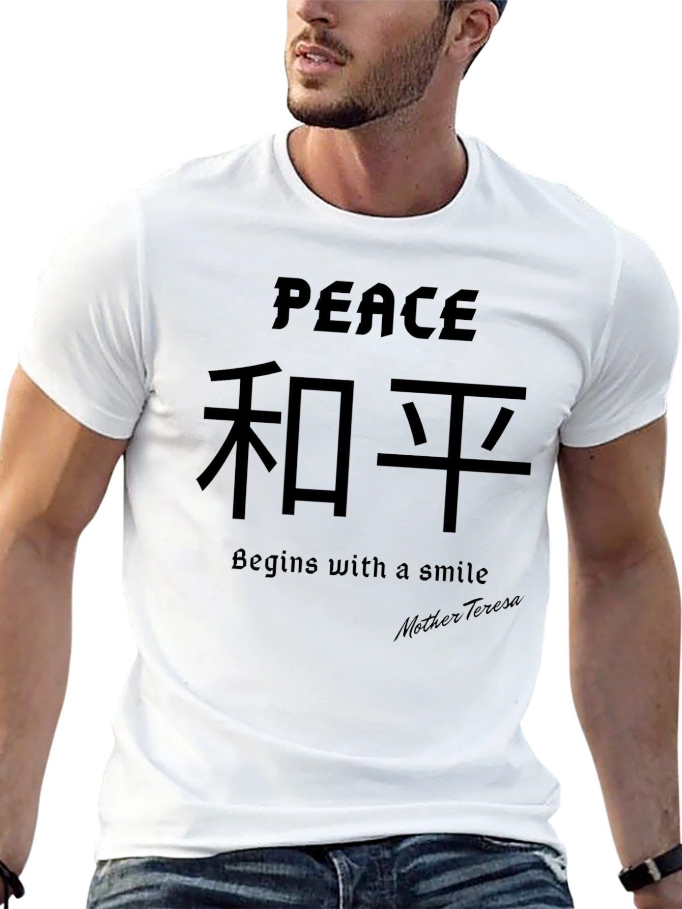 Peace Begins With a Smile Graphic T-Shirt