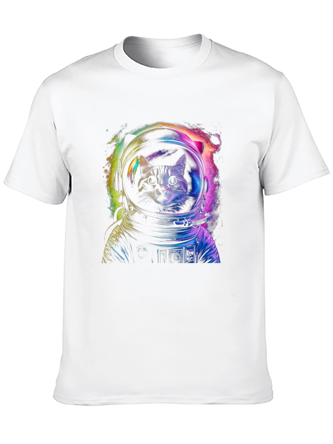 Cosmic Cat Astronaut Graphic T-Shirt