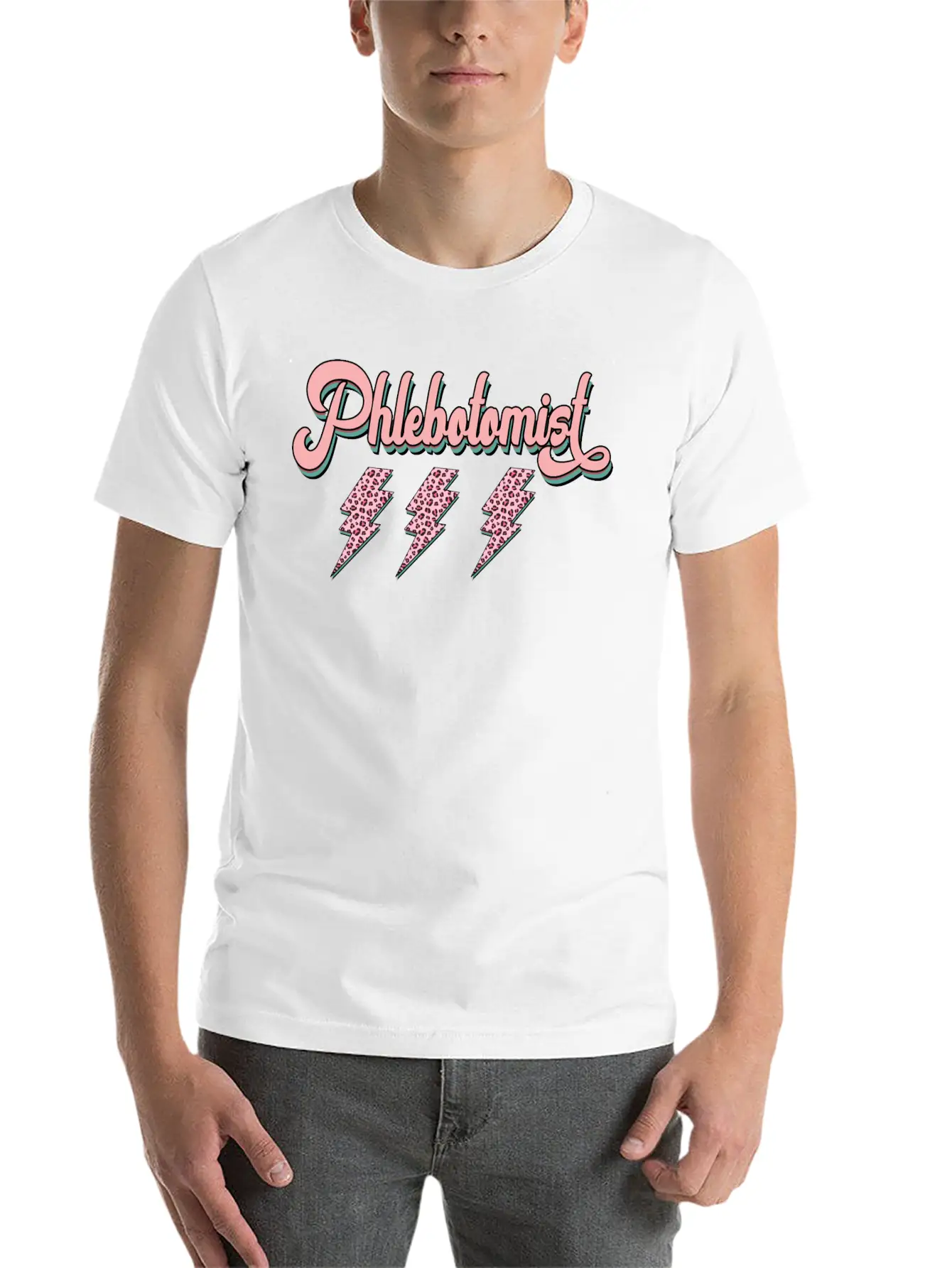 Phlebotomist Thunder Sticker Timeless Short Sleeve Tee – Comfy And Minimalist Design
