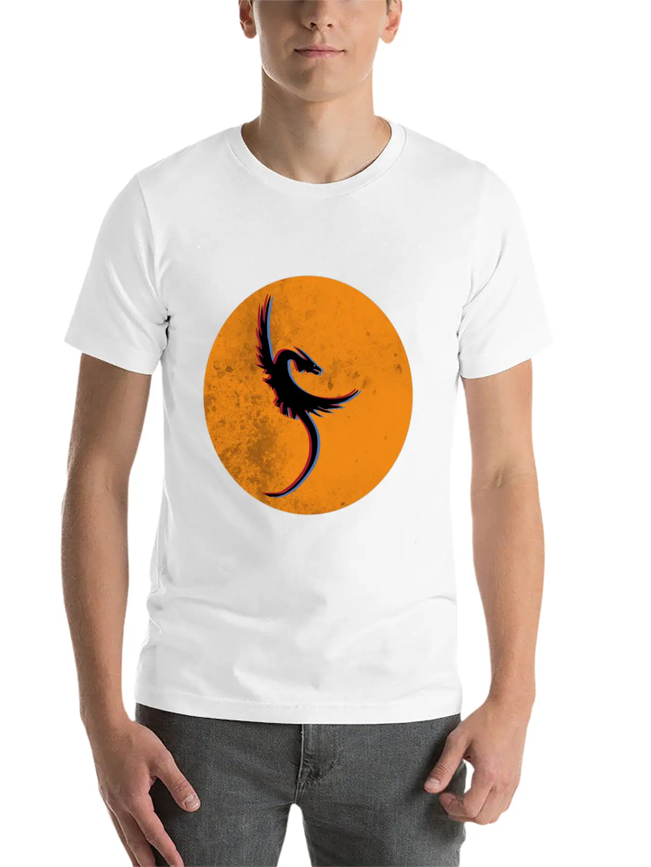 Phoenix - Rises From The Ashes In 3D 80th Look Basic Graphic T-Shirt – Daily Comfort In Soft Cotton