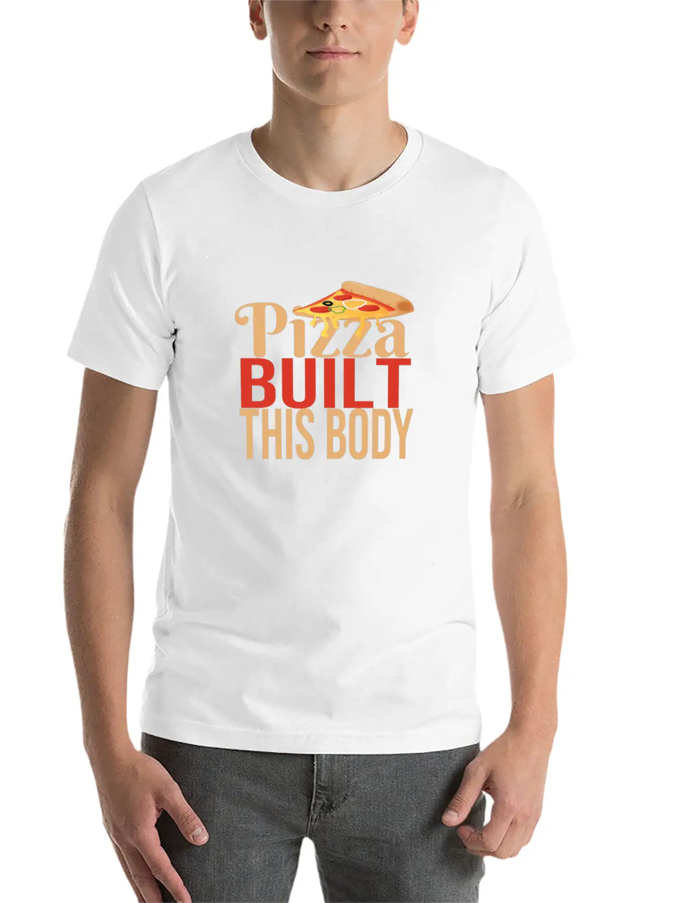 Pizza Built This Body Basic Graphic T-Shirt – Daily Comfort In Soft Cotton
