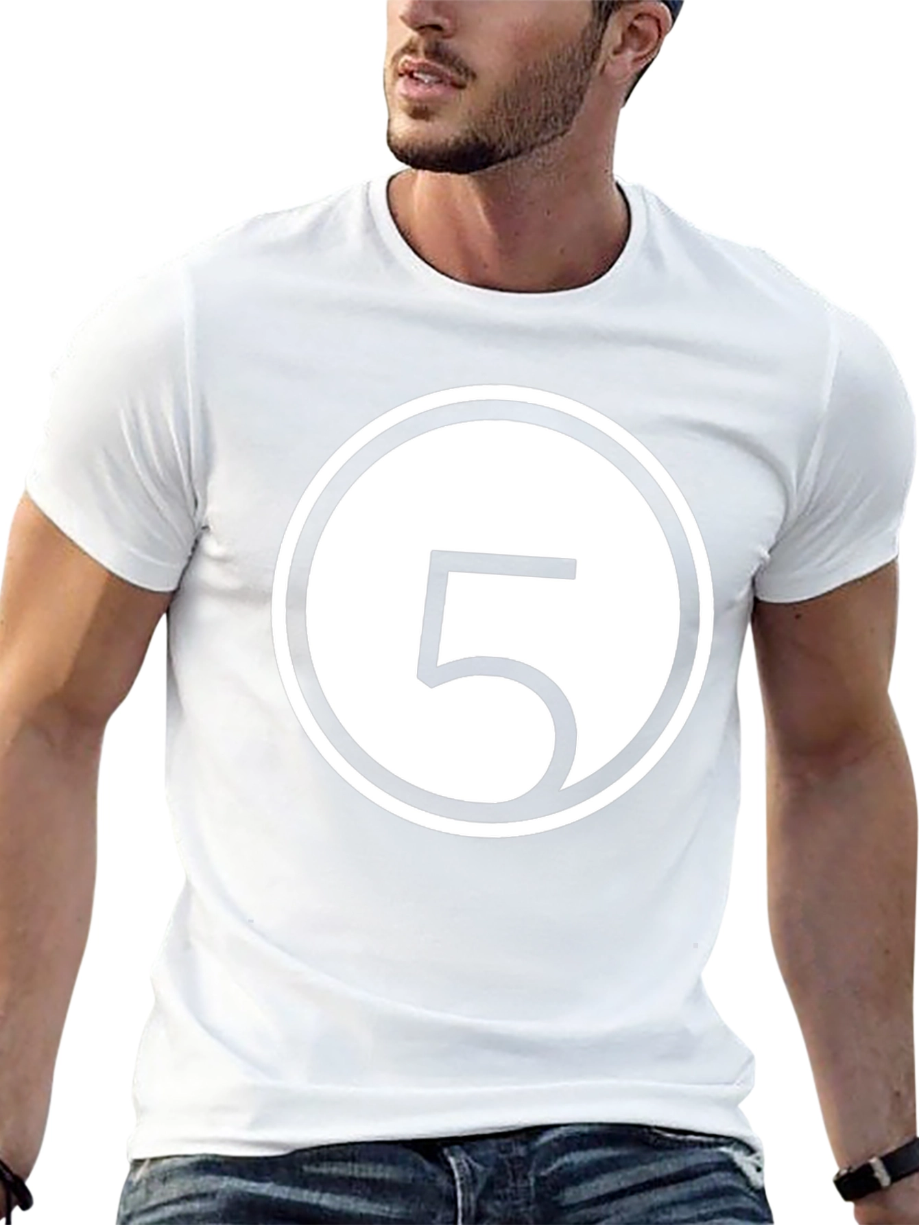 Number 5 Graphic T-Shirt - Casual Black Tee