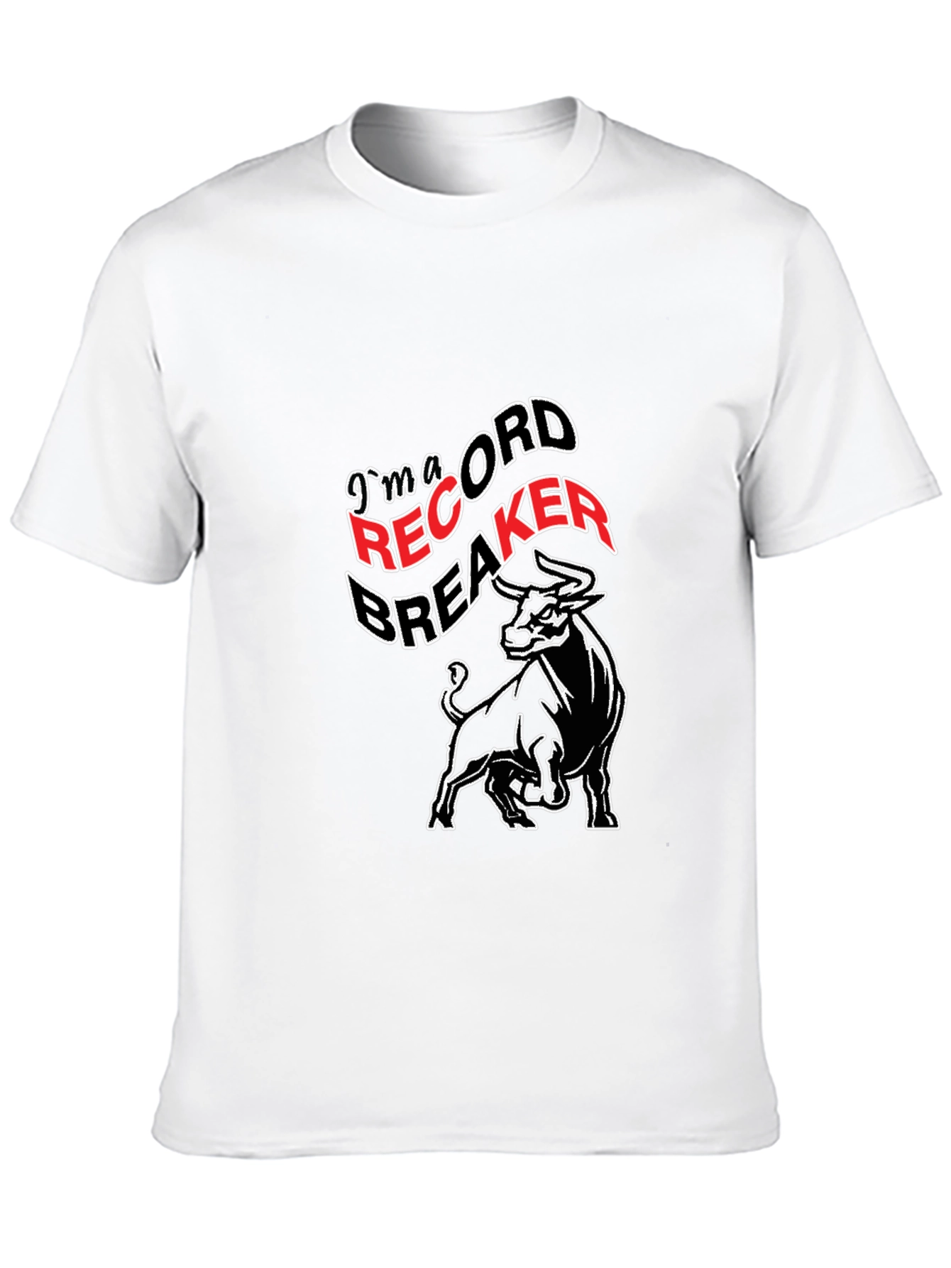 Record Breaker Bull Graphic T-Shirt