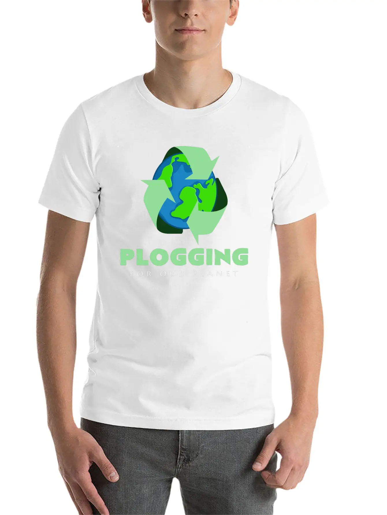Plogging For Jogging Our Planet Basic Graphic T-Shirt – Daily Comfort In Soft Cotton