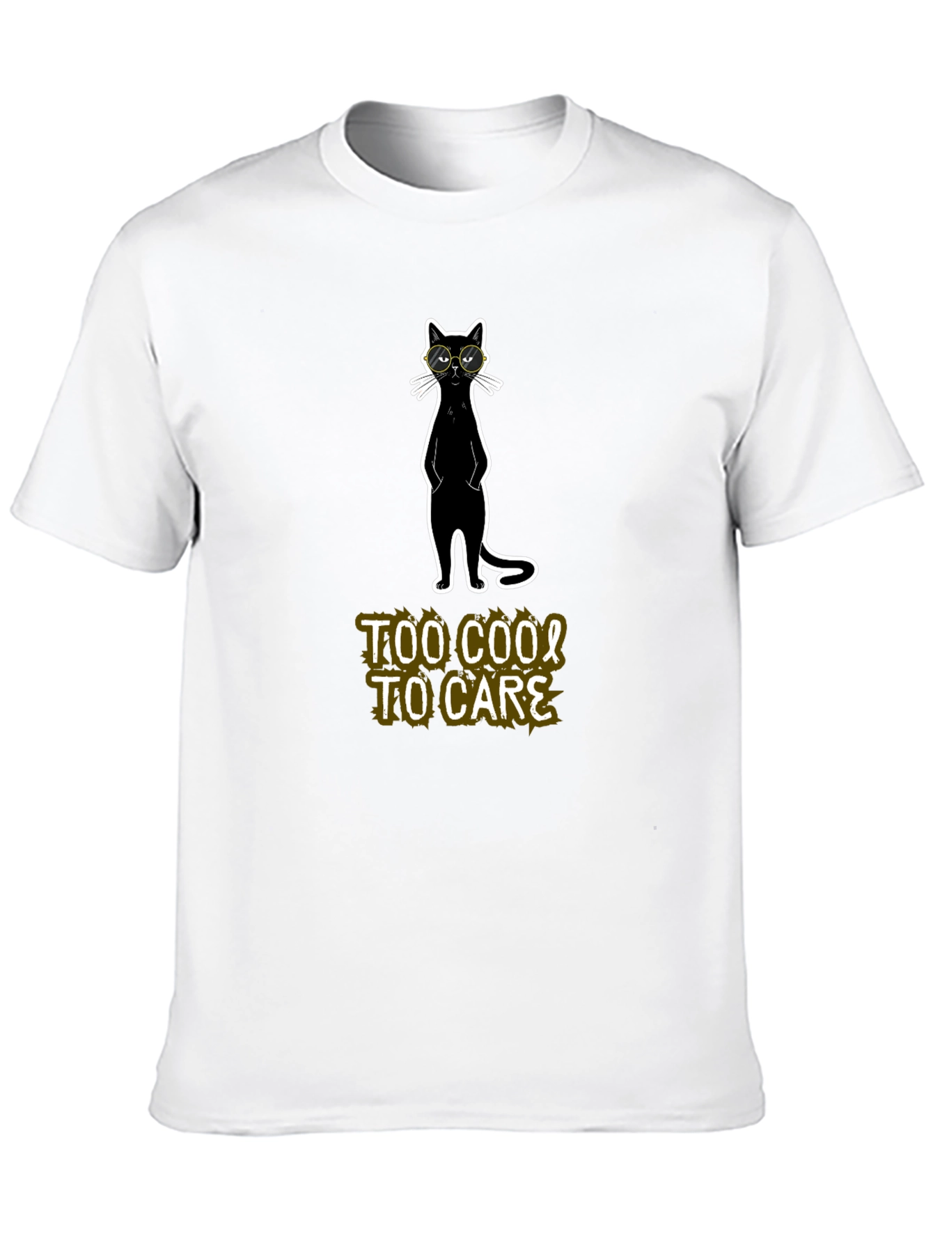 Cool Cat Graphic T-Shirt - Too Cool To Care