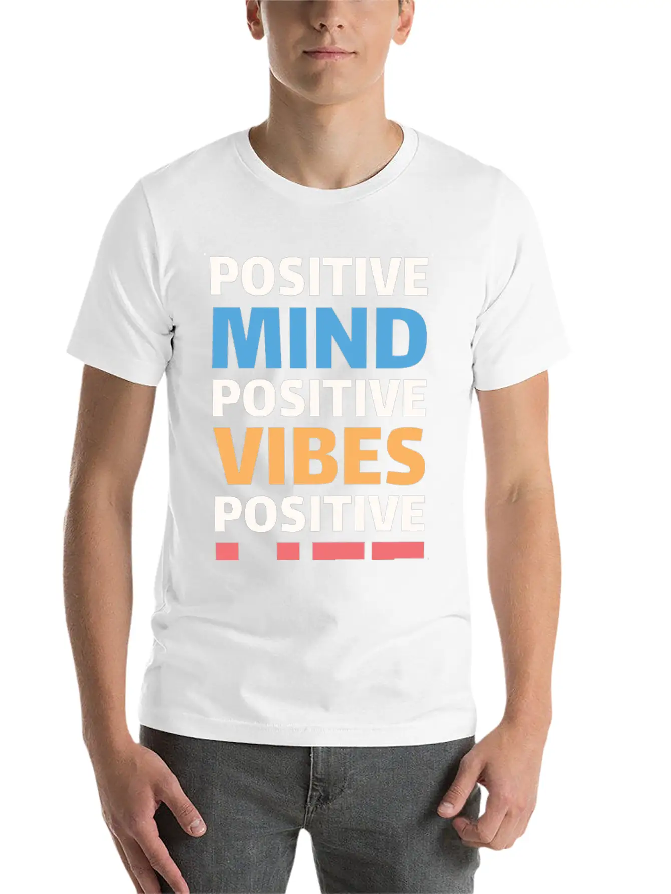 Positive Mind Positive Vibes Positive Life Essential Unisex Summer Tee – Soft Cotton Casual Fit