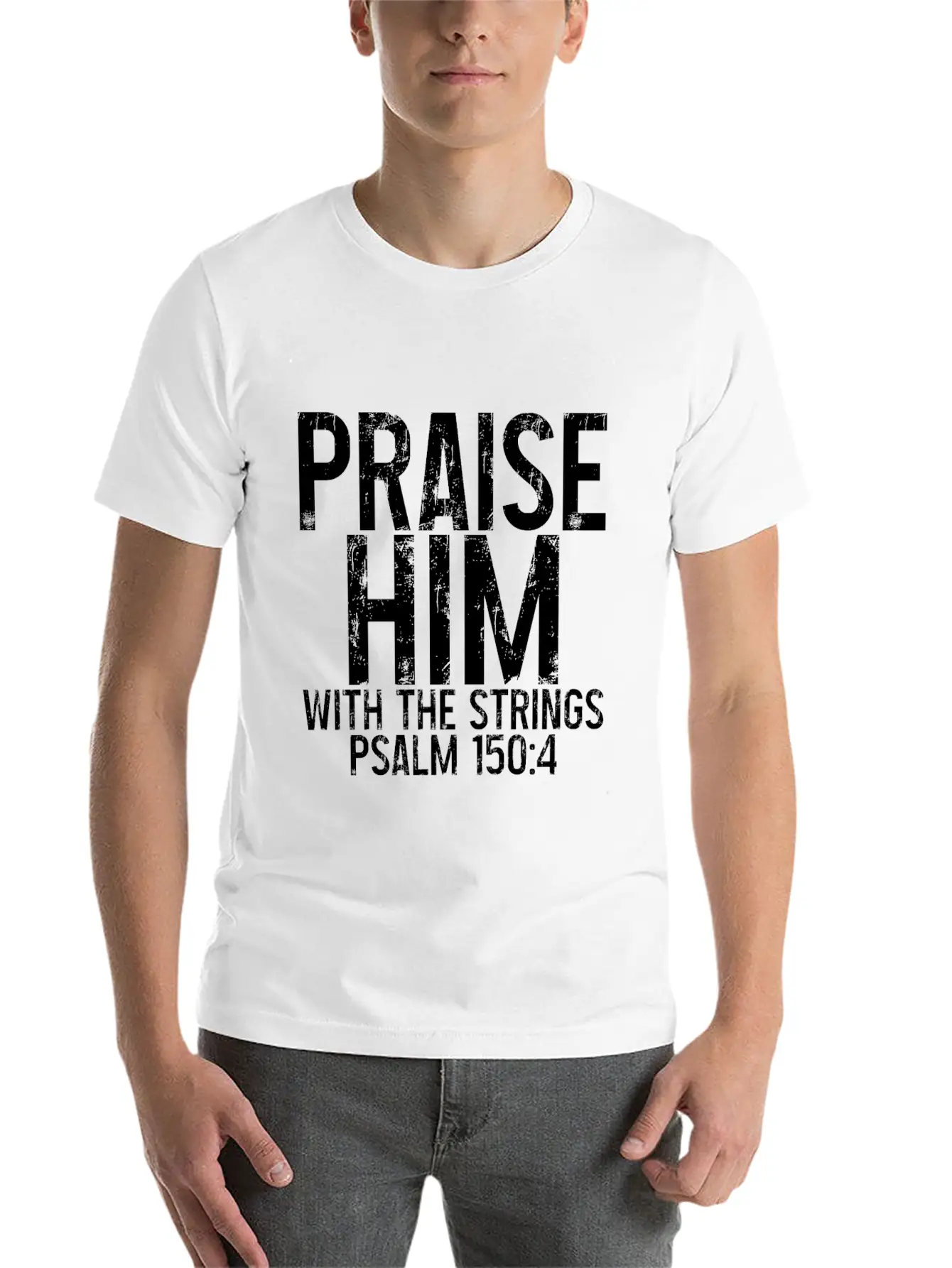 Praise Him With The Strings 3 Timeless Short Sleeve Tee – Comfy And Minimalist Design