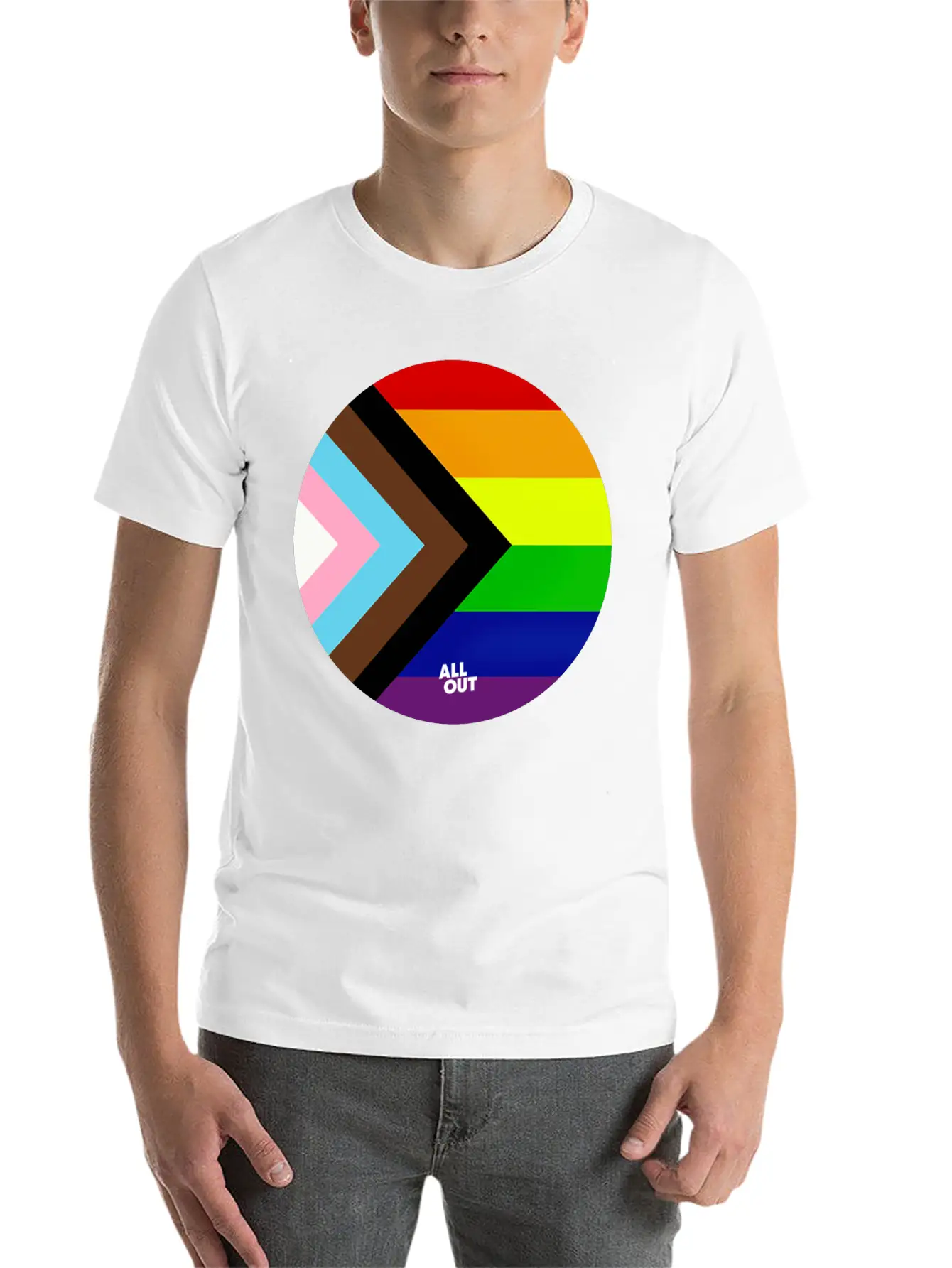 Progress Pride Flag Comfortable Minimalist Graphic Tee – Summer Style Essential