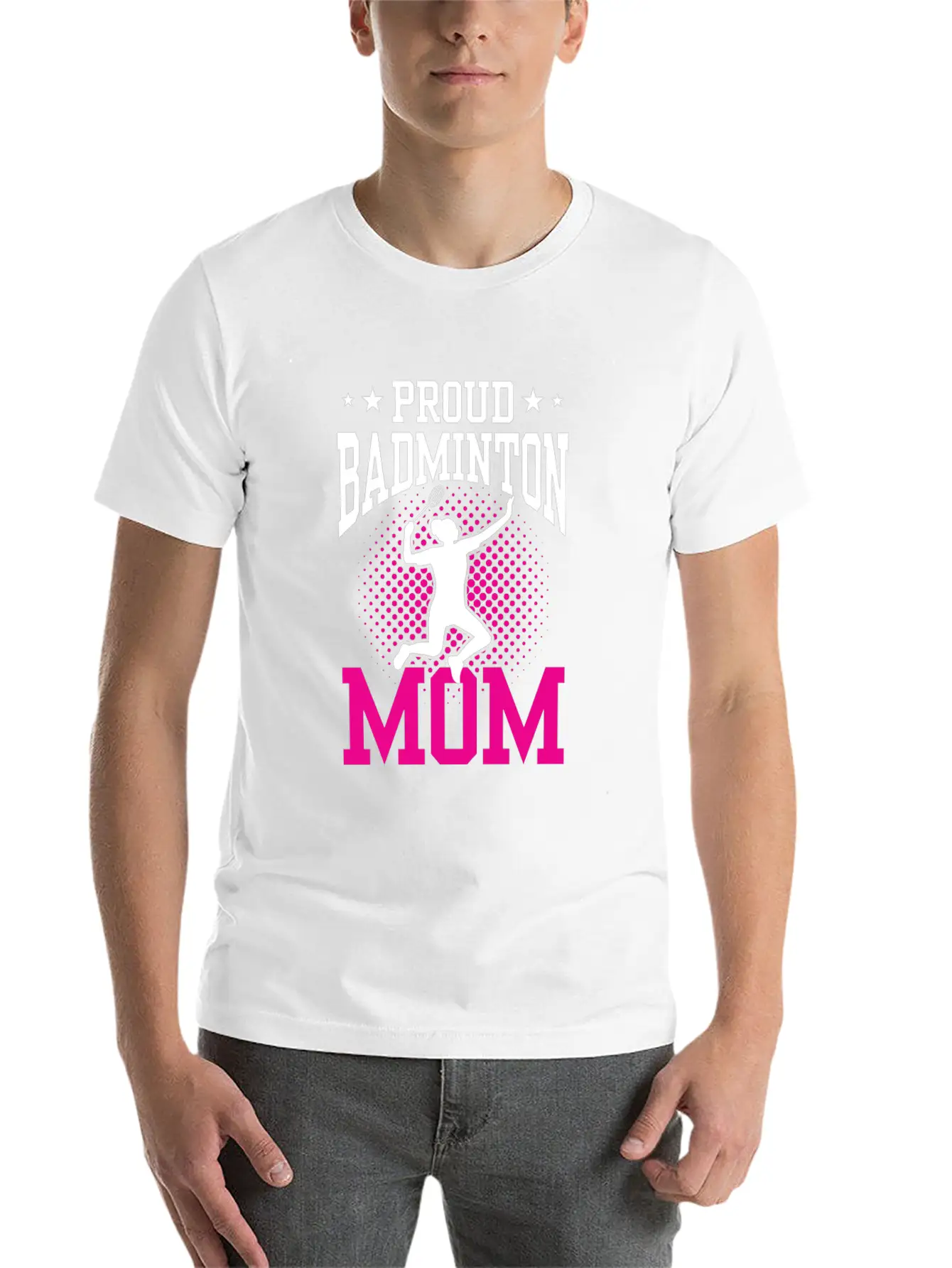 Proud Badminton Mom Lover Player Team Match Unisex Short Sleeve Soft Cotton T-Shirt – Casual Everyday Wear