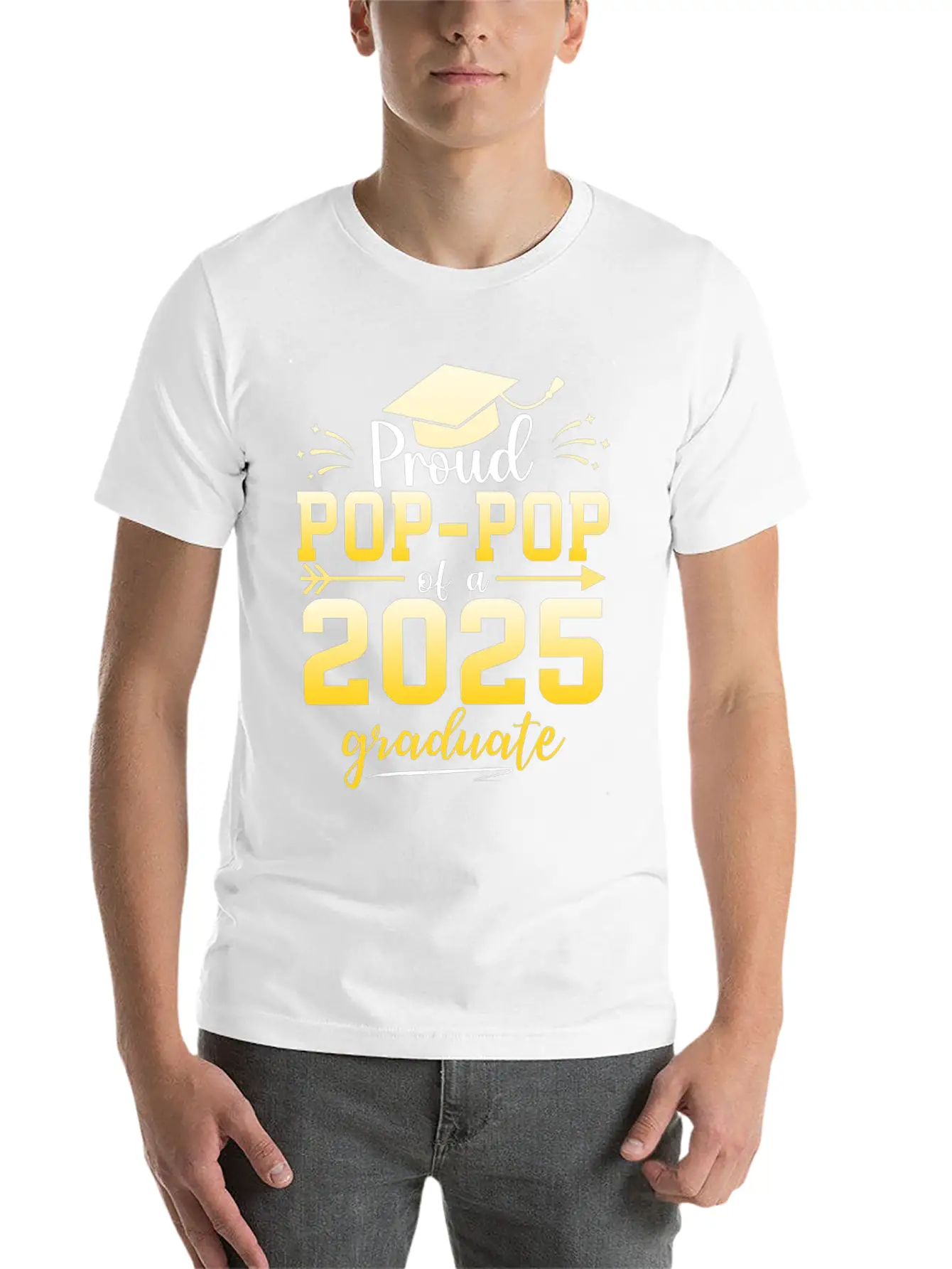Proud Pop Pop Of A Class Of 2025 Graduate Stylish Everyday T-Shirt – Unisex Basic Cotton Tee