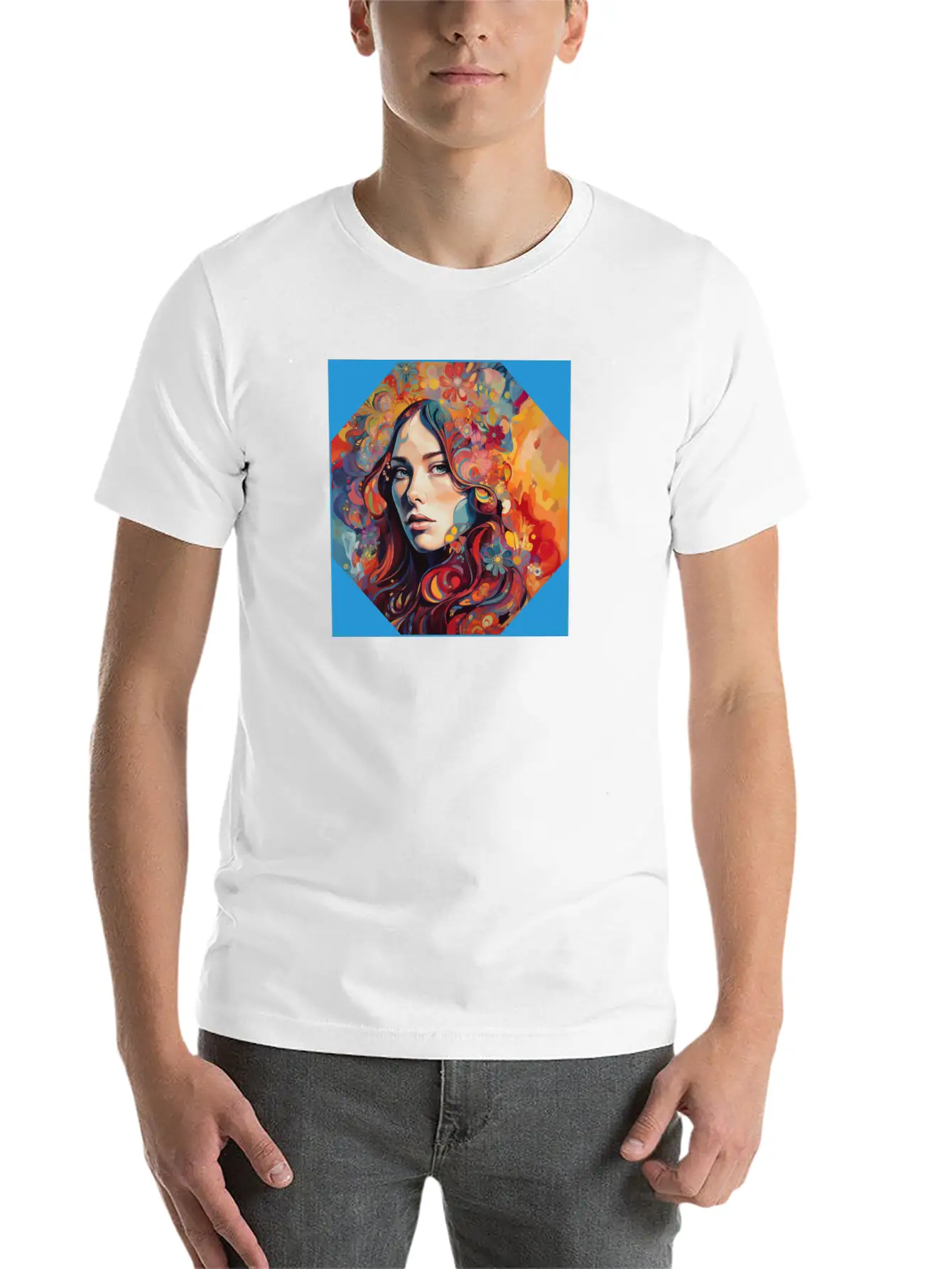 Psychedelic Bloom Floral Fantasia Unisex Short Sleeve Soft Cotton T-Shirt – Casual Everyday Wear