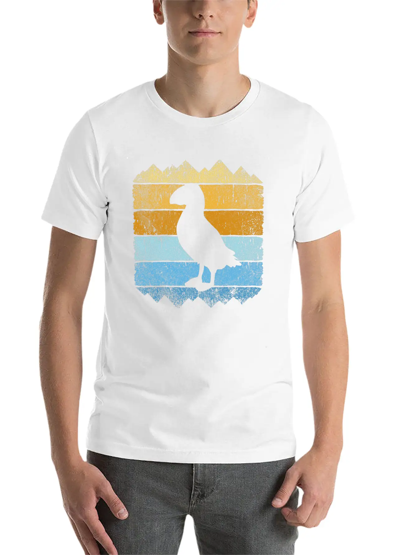 Puffin Bird Seabird Retro Vintage Puffins Basic Graphic T-Shirt – Daily Comfort In Soft Cotton