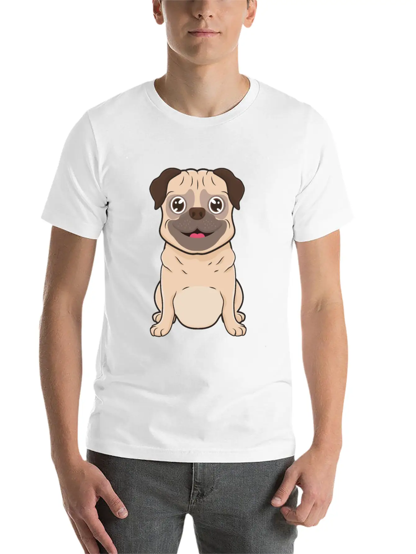 Pug Dog Unisex Casual T-Shirt – Clean Design For Daily Comfort