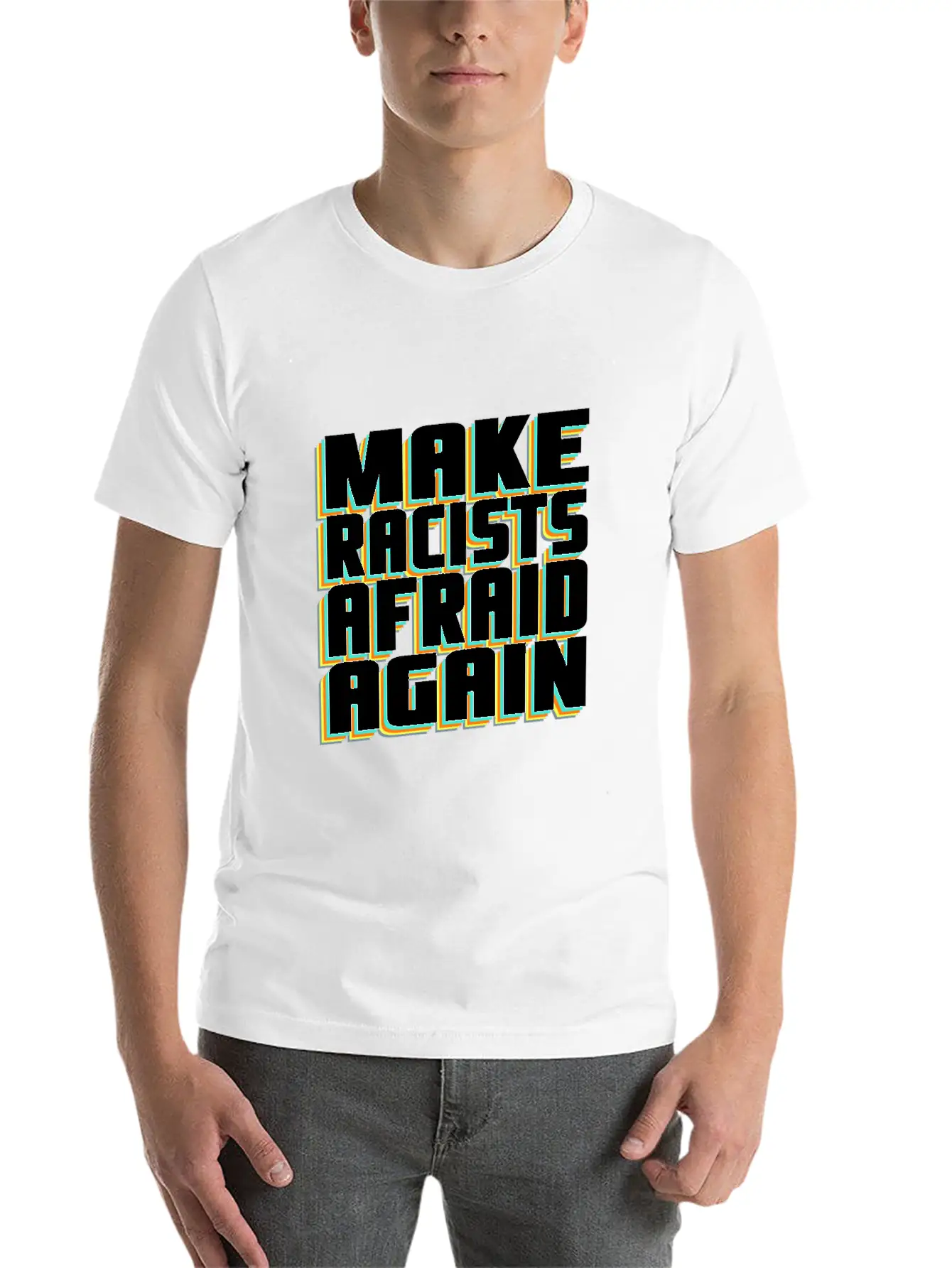 Put A Stop To Racism Basic Graphic T-Shirt – Daily Comfort In Soft Cotton