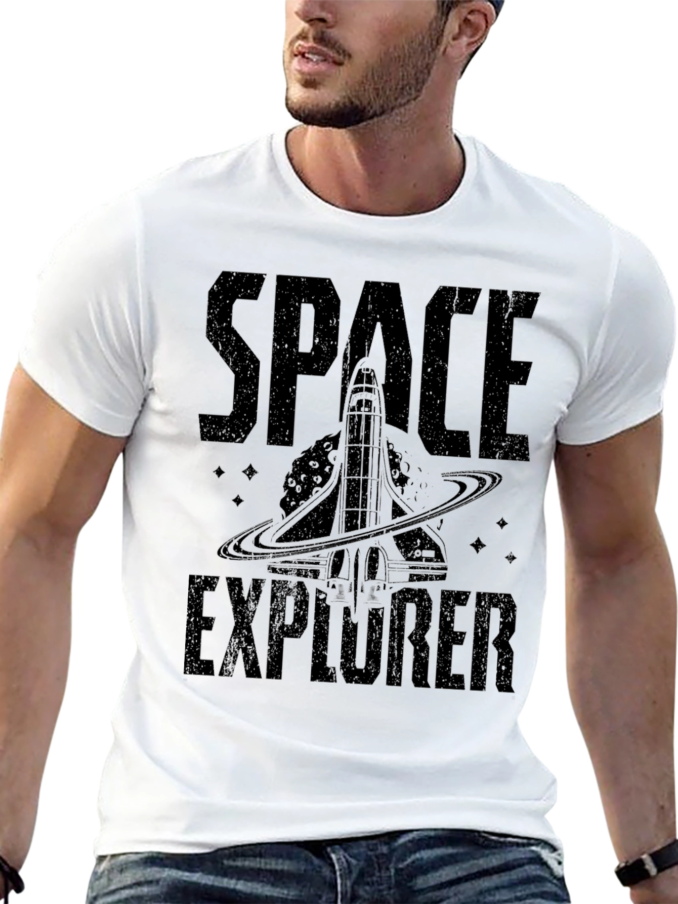 Space Explorer Graphic T-Shirt - Black