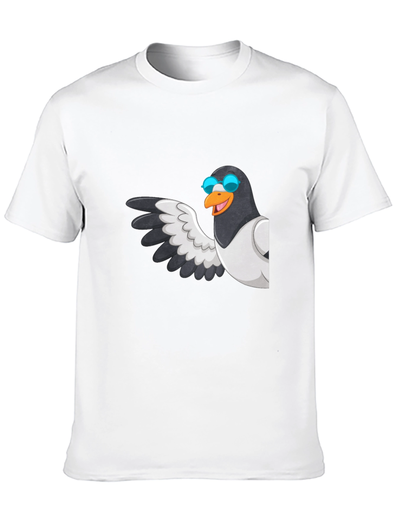 Cool Pigeon Graphic Tee - Black Cotton Casual Shirt