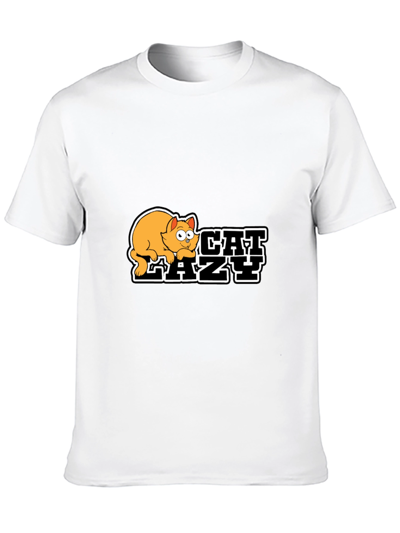 Lazy Cat Graphic Black T-Shirt - Unisex