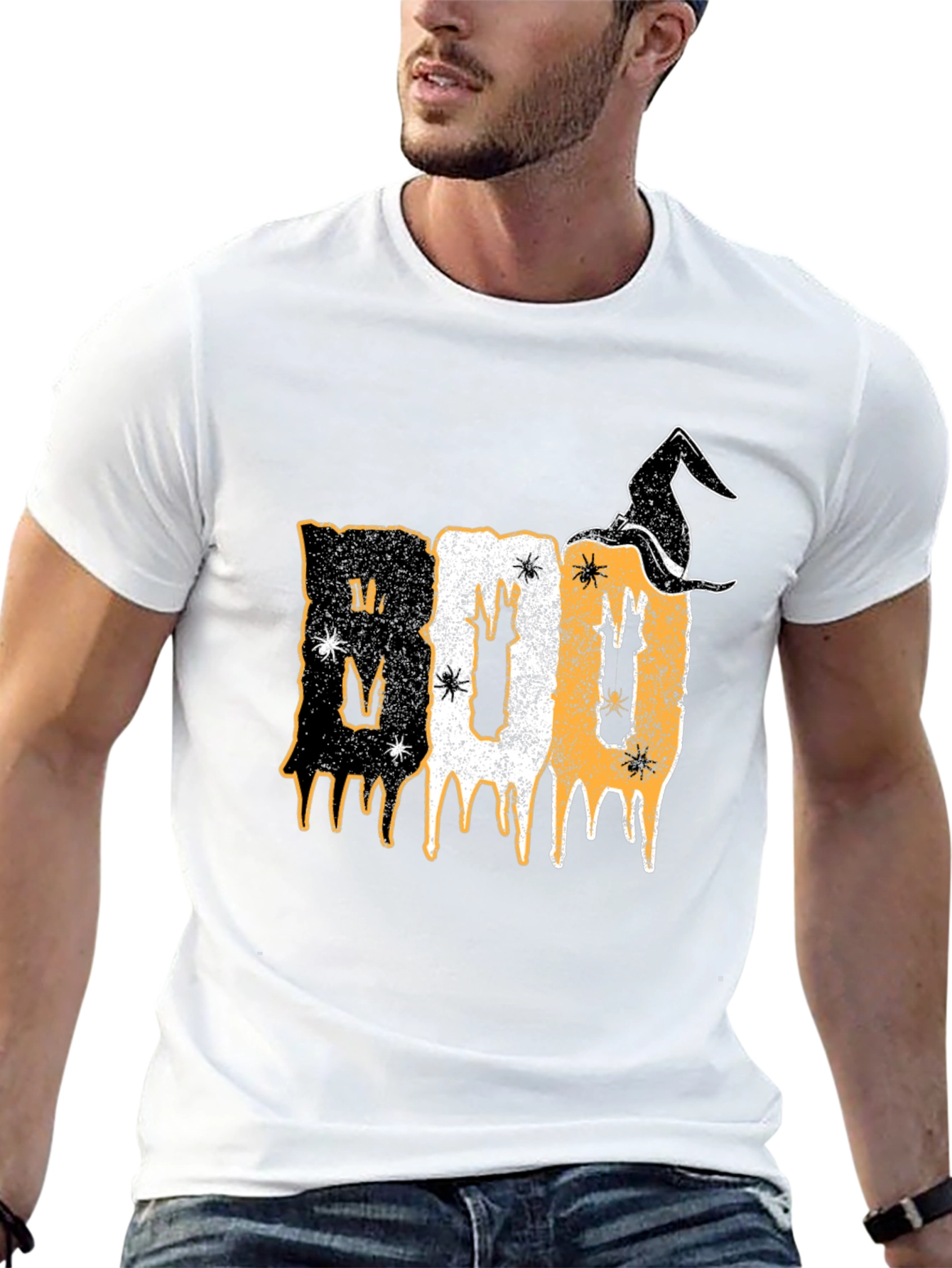 Halloween Boo T-Shirt with Witch Hat