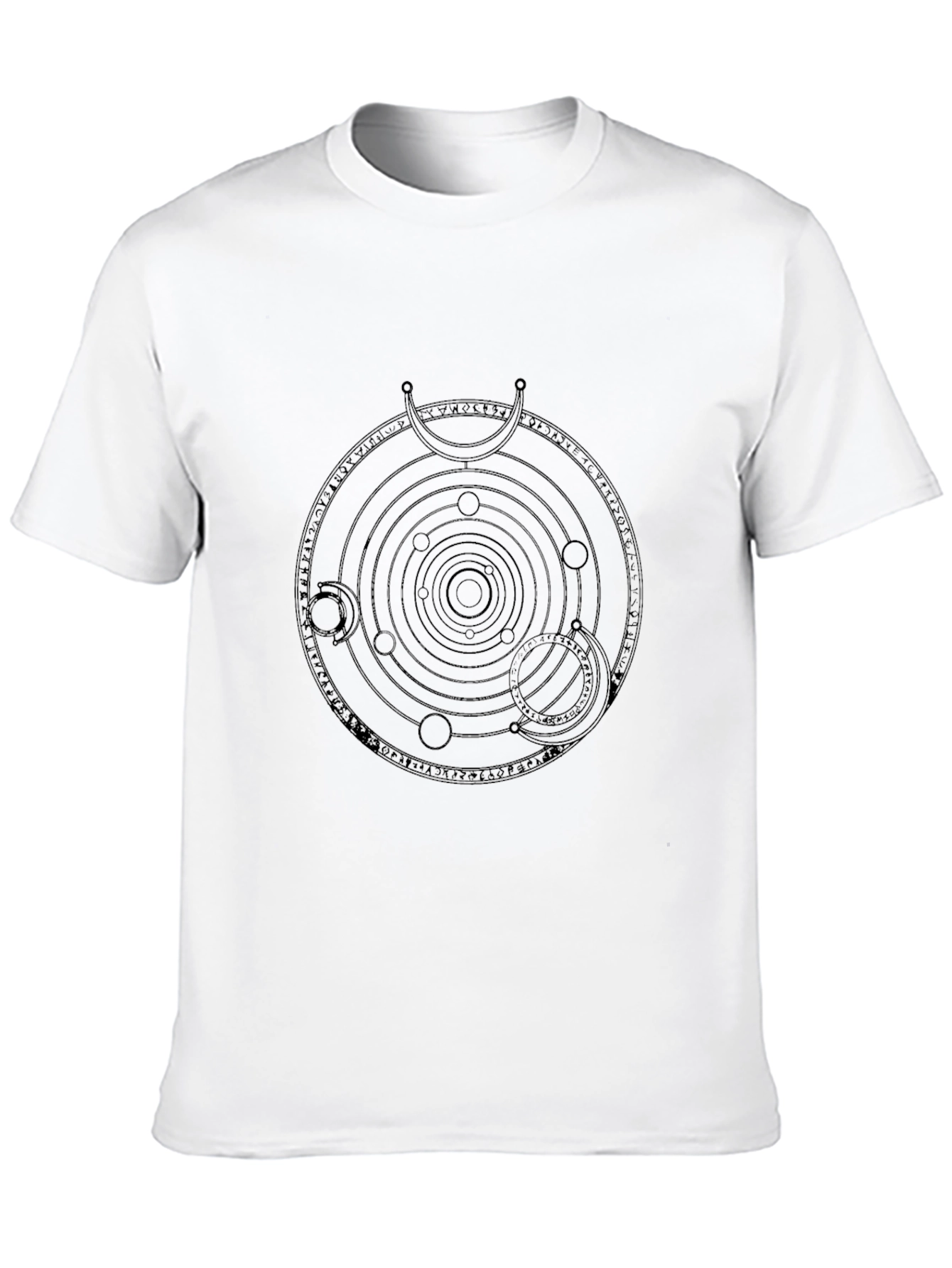 Occult Geometric Print Black T-Shirt