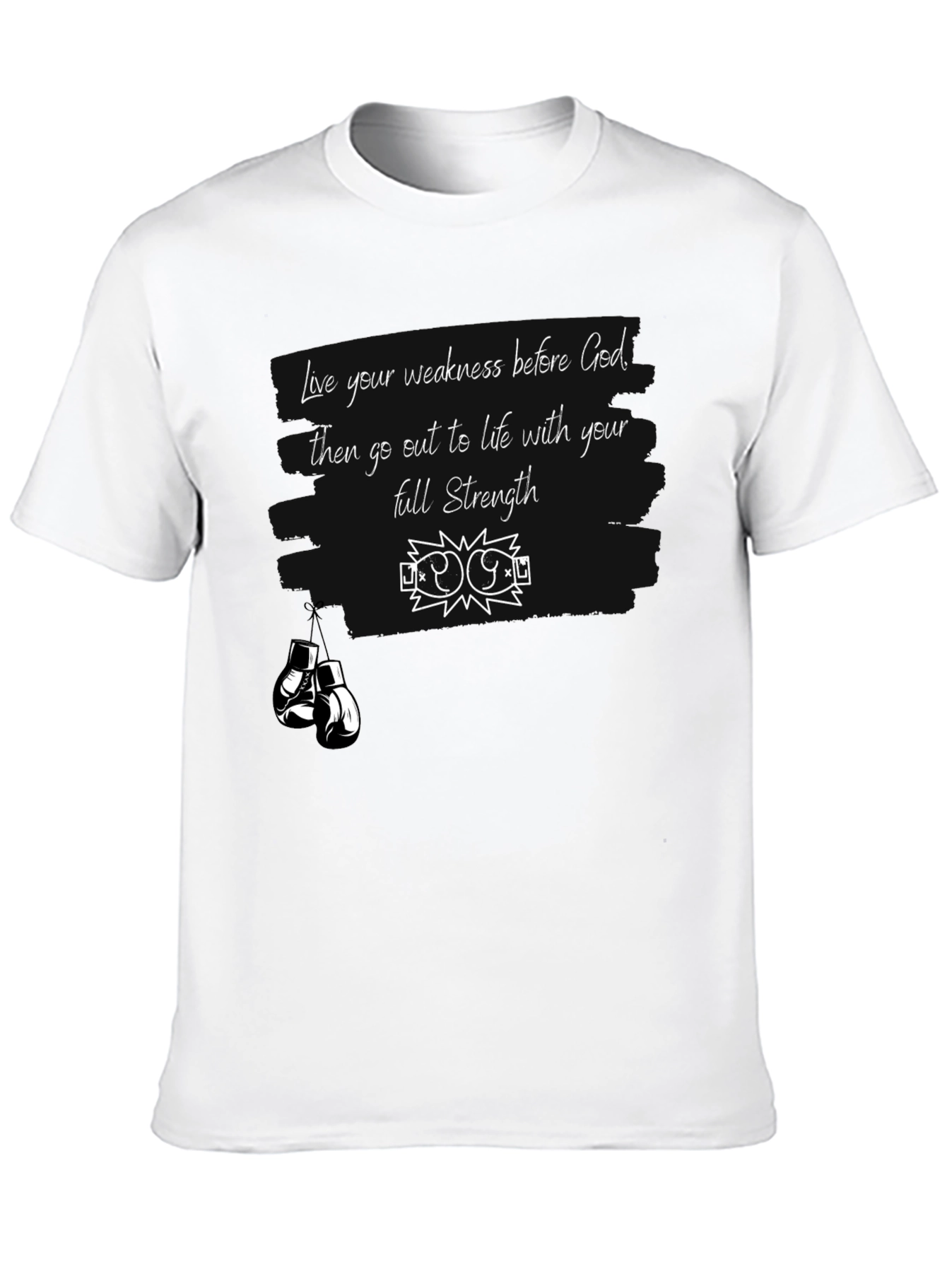Motivational Strength T-Shirt - Boxing Gloves Design