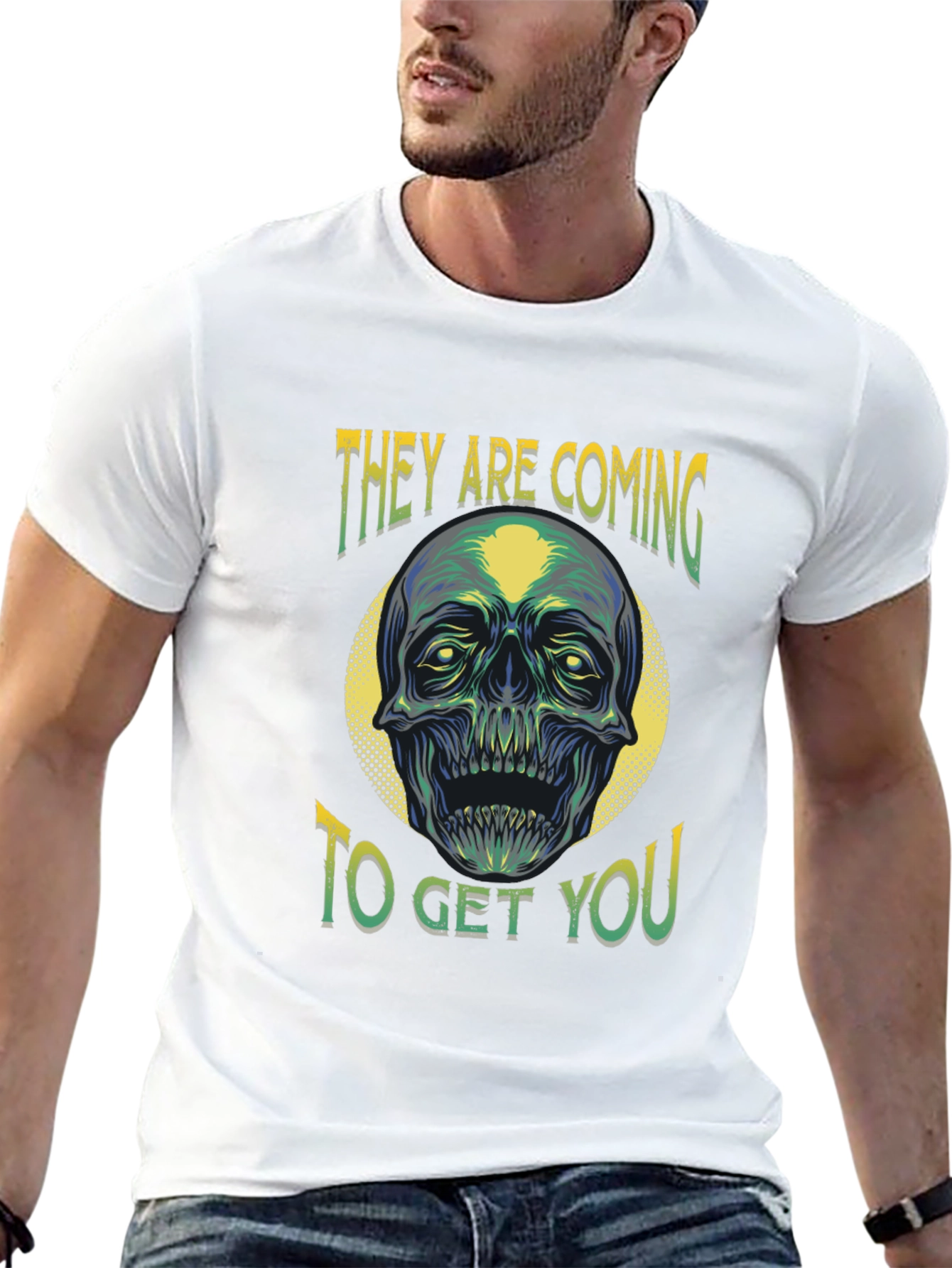 Zombie Skull Graphic T-Shirt - They Are Coming!