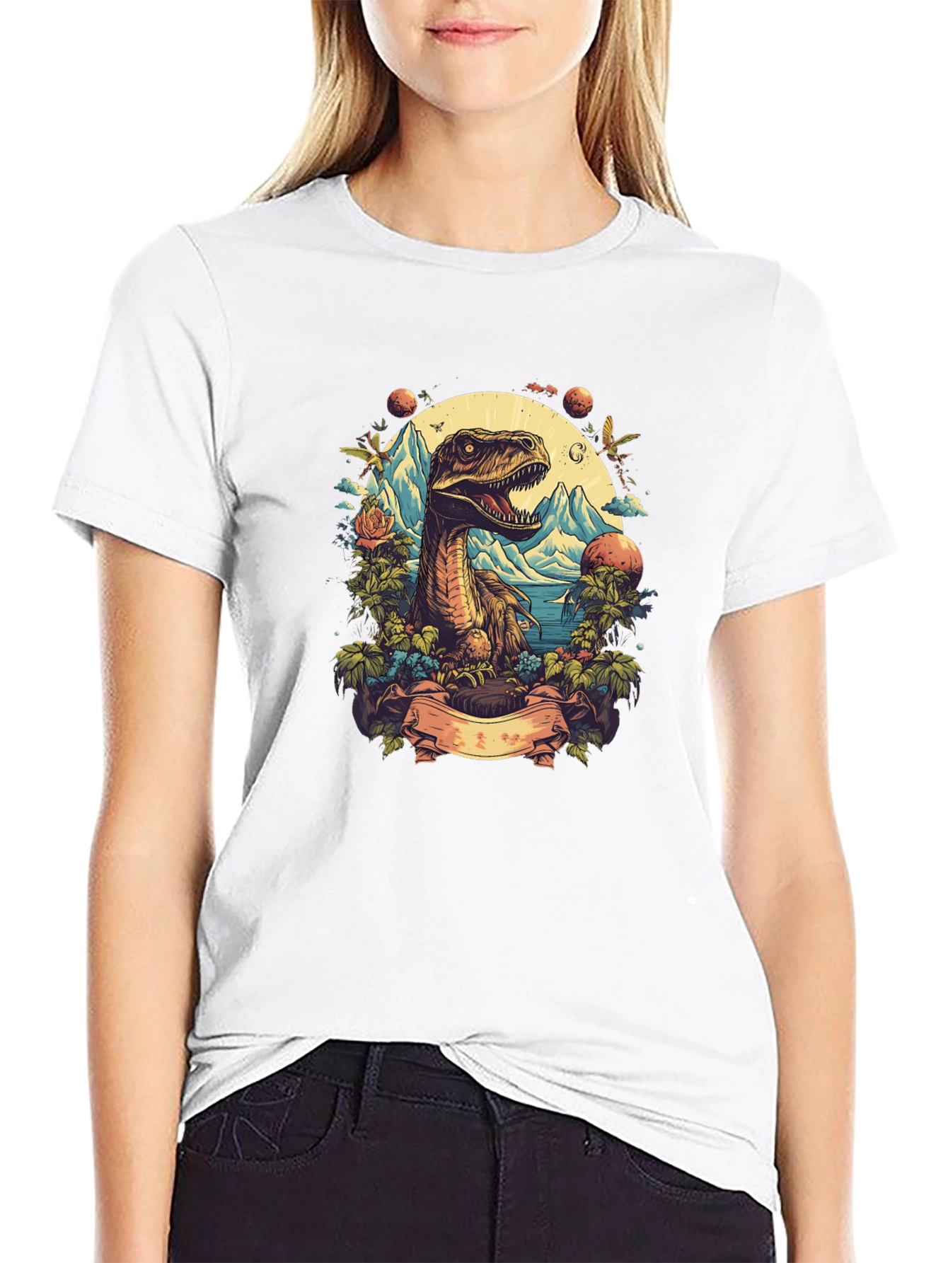 Dinosaur Graphic Black Tee