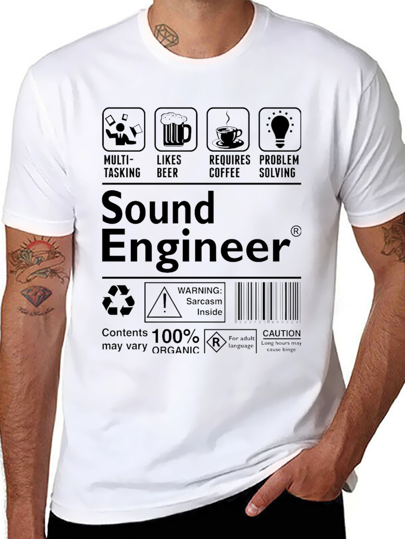 Sound Engineer T-Shirt: Multi-Tasking Beer Coffee Problem Solving
