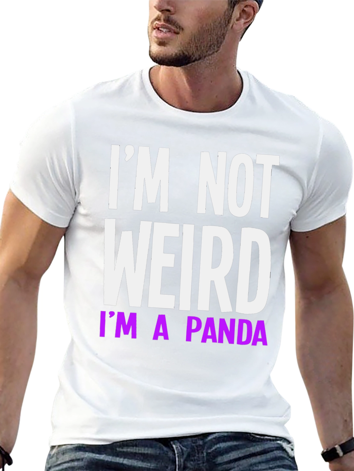 Funny Im Not Weird Im A Panda Black T-Shirt