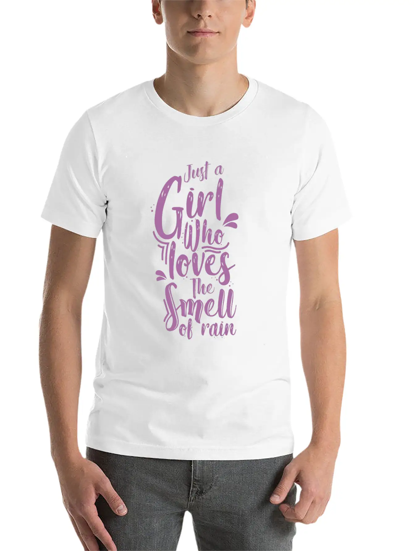 Rain Girl Comfortable Minimalist Graphic Tee – Summer Style Essential