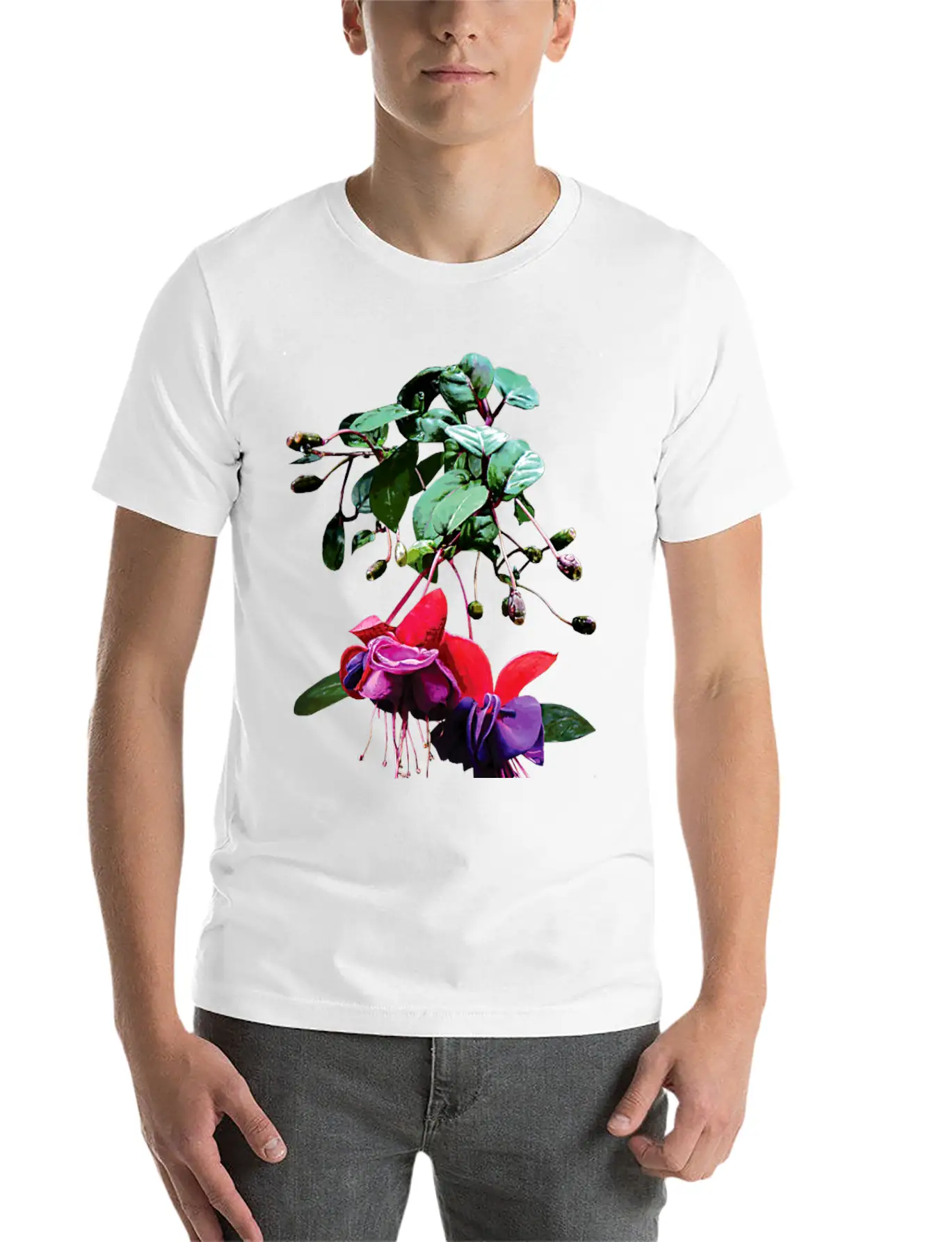 Red And Purple Fuschia Unisex Short Sleeve Soft Cotton T-Shirt – Casual Everyday Wear