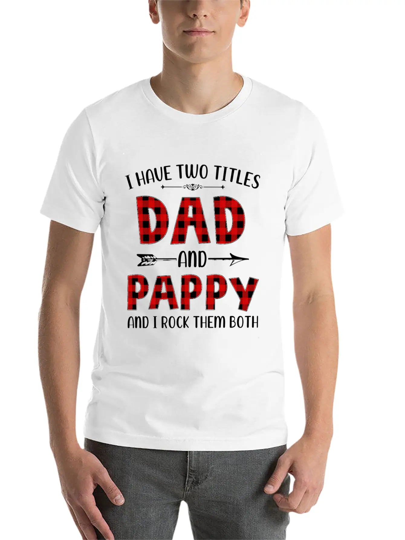 Red Plaid Pappy Fathers Day For New Pappy Grandpa Stylish Everyday T-Shirt – Unisex Basic Cotton Tee