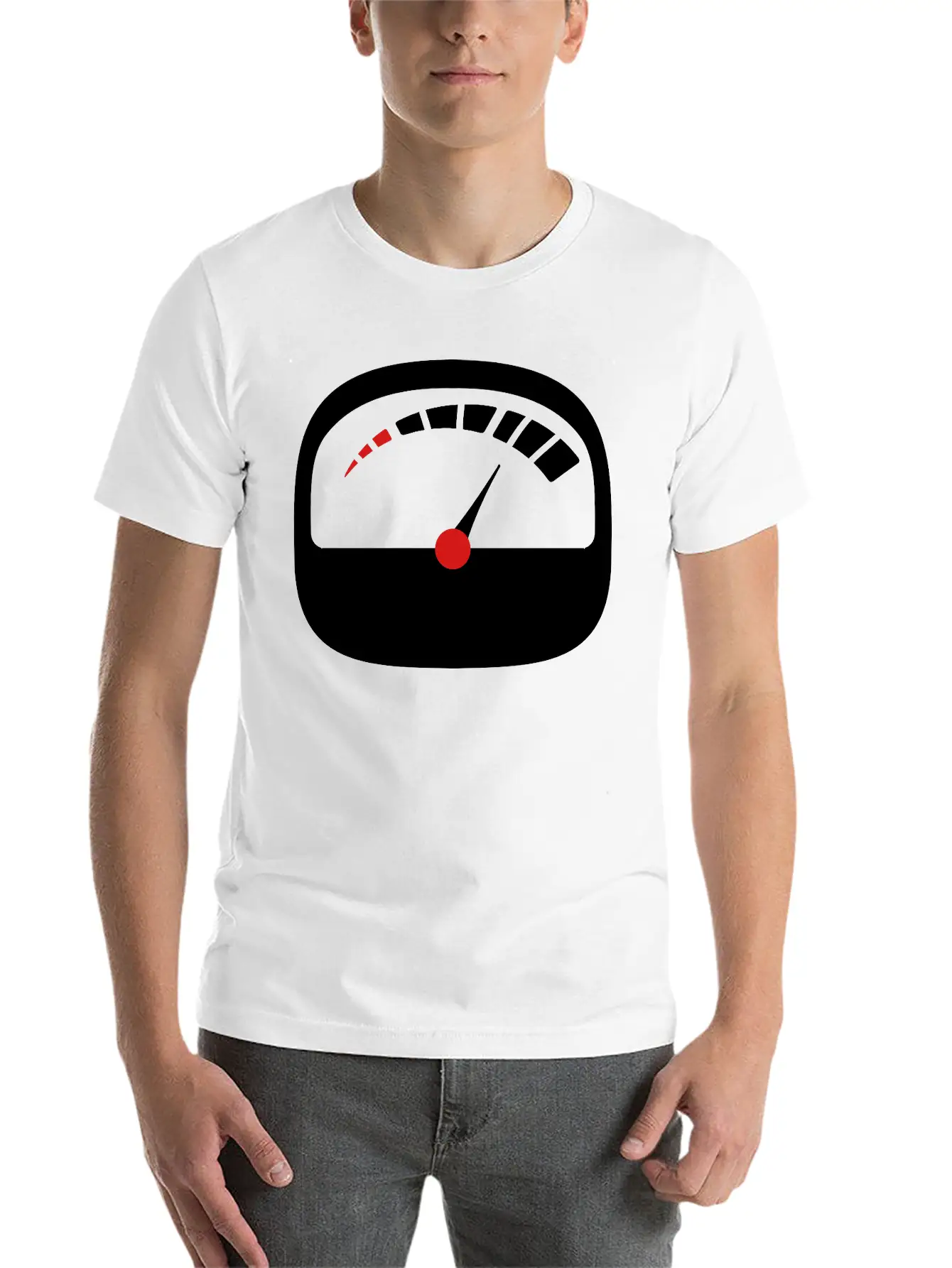 Refuel Speedometer Fuel Gauge Pointer Full Tank Unisex Short Sleeve Soft Cotton T-Shirt – Casual Everyday Wear