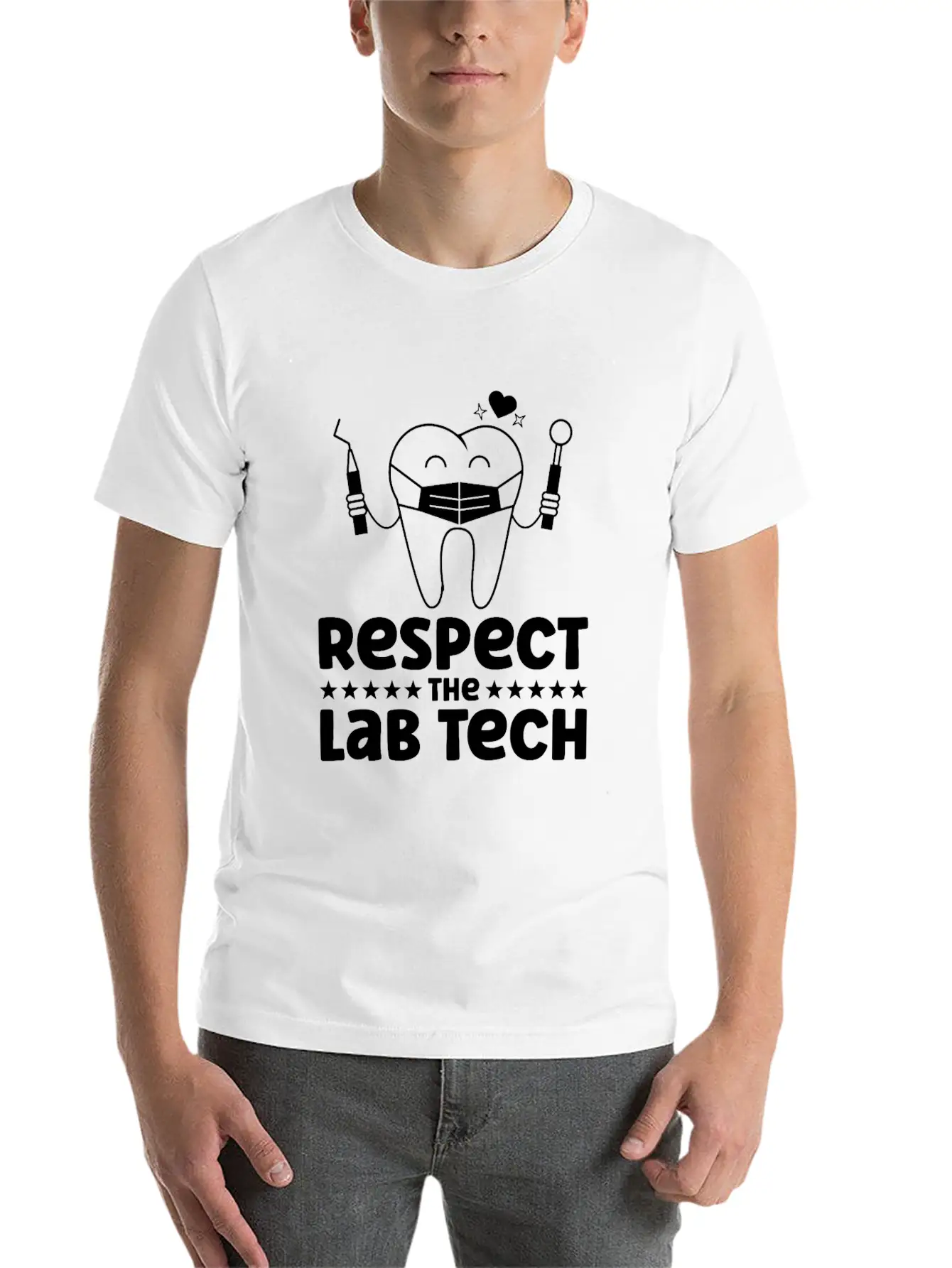 Respect The Dental Lab Tech Basic Graphic T-Shirt – Daily Comfort In Soft Cotton
