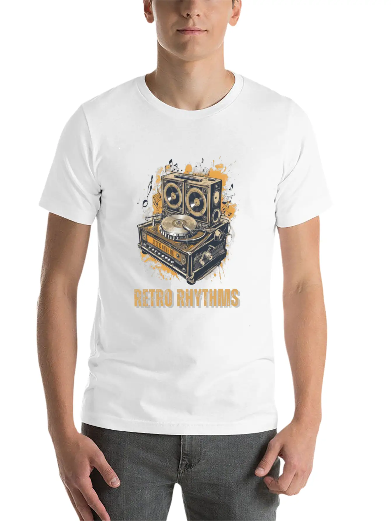 Retro Rhythms Basic Graphic T-Shirt – Daily Comfort In Soft Cotton