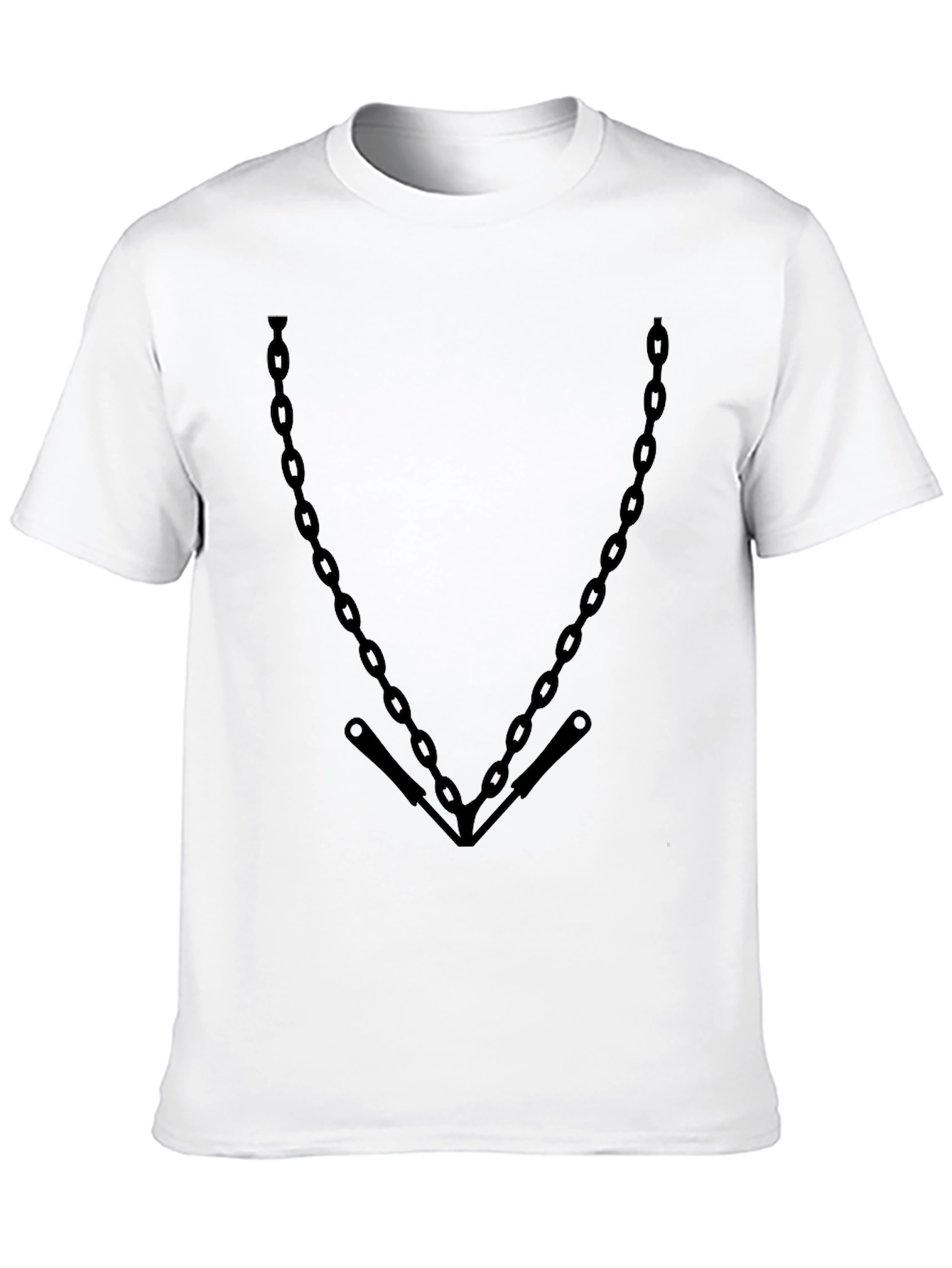 Mens Black Chain Print Graphic Tee